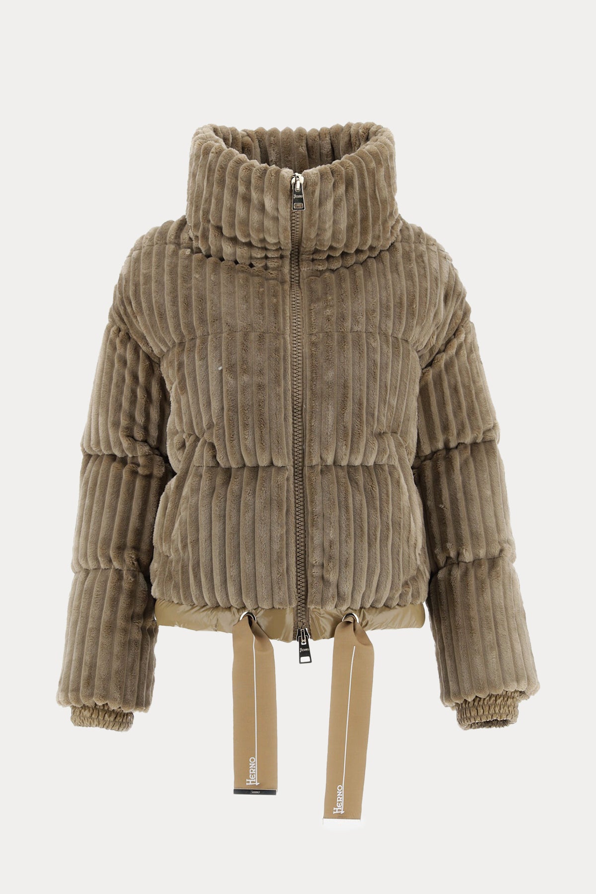 Herno Fitilli Kadife Dik Yakalı Puffer Mont-Libas Trendy Fashion Store