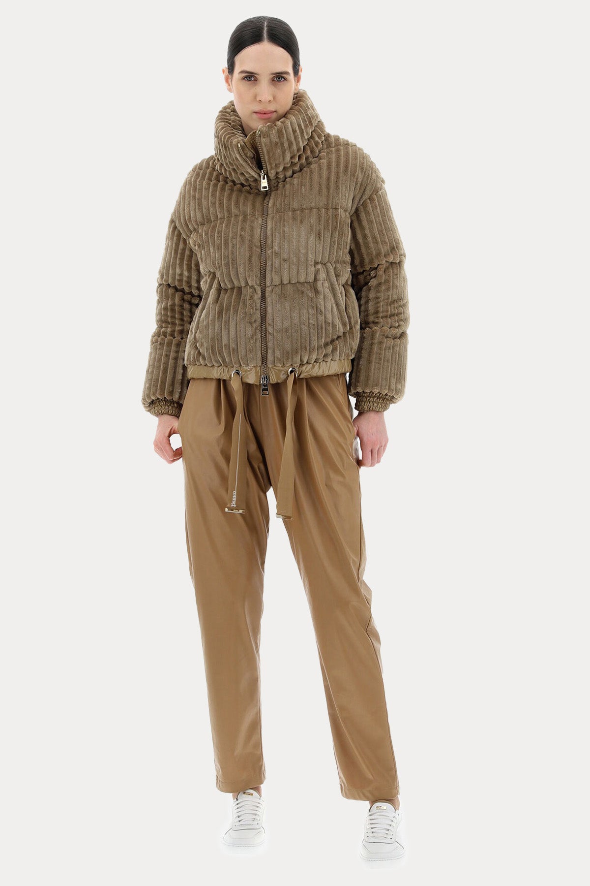 Herno Fitilli Kadife Dik Yakalı Puffer Mont-Libas Trendy Fashion Store