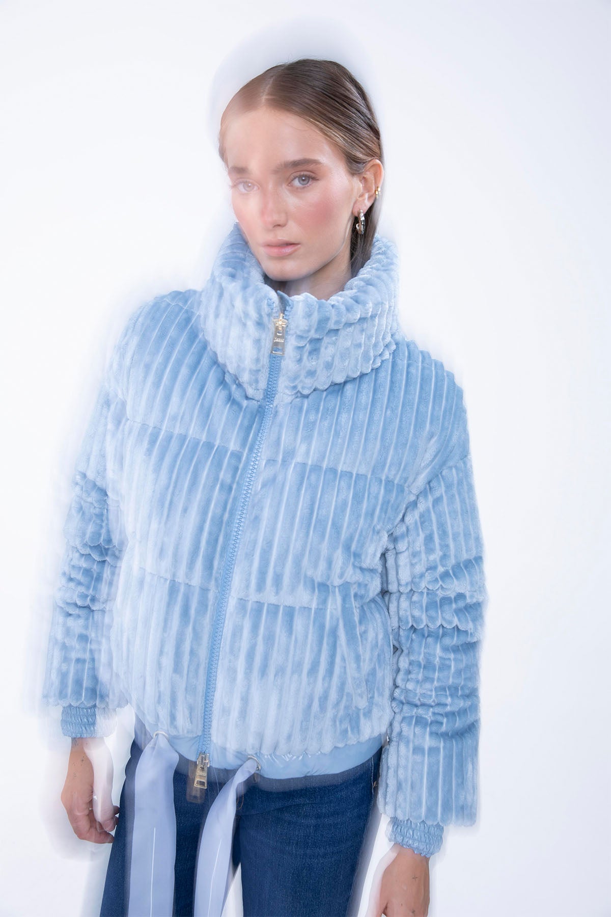 Herno Fitilli Kadife Dik Yakalı Puffer Mont-Libas Trendy Fashion Store