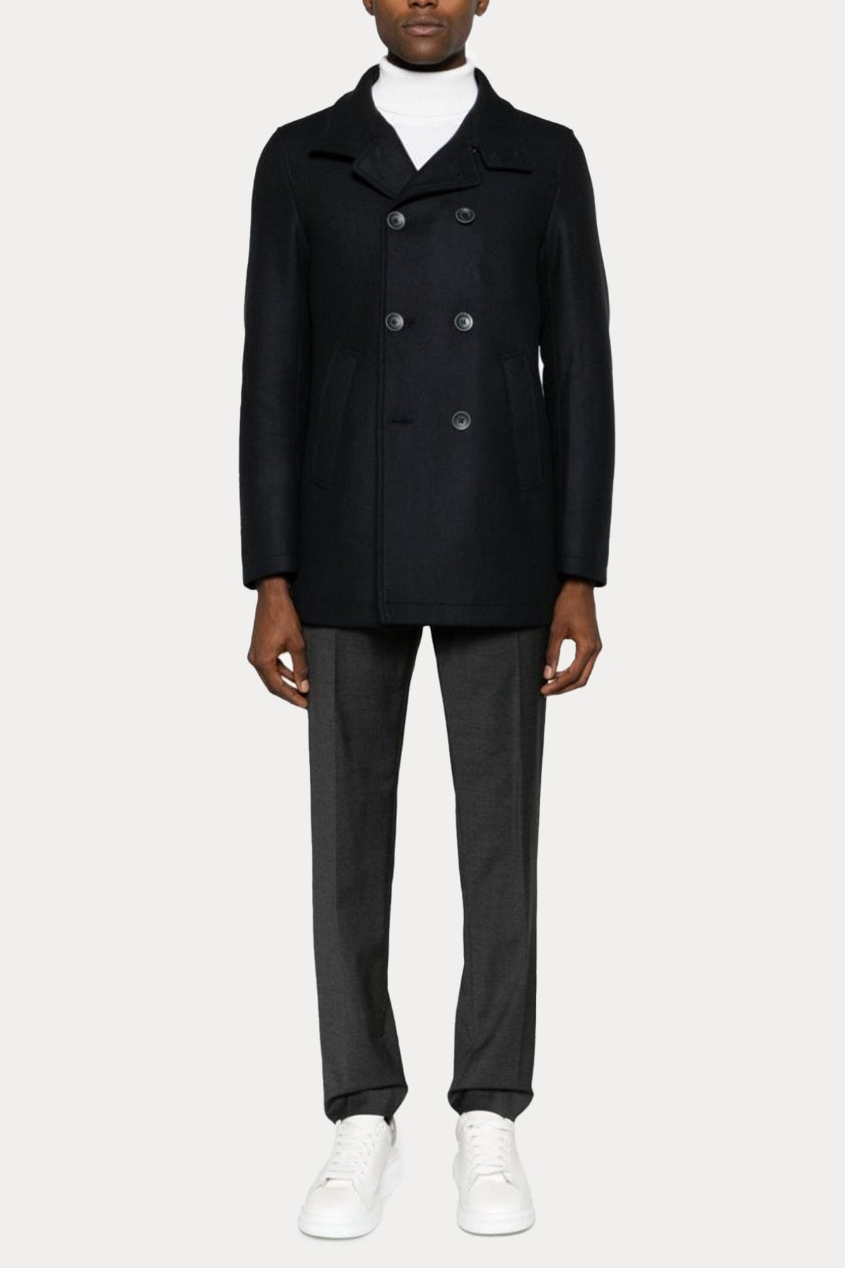 Herno Kruvaze Puffer Yün Kaban-Libas Trendy Fashion Store