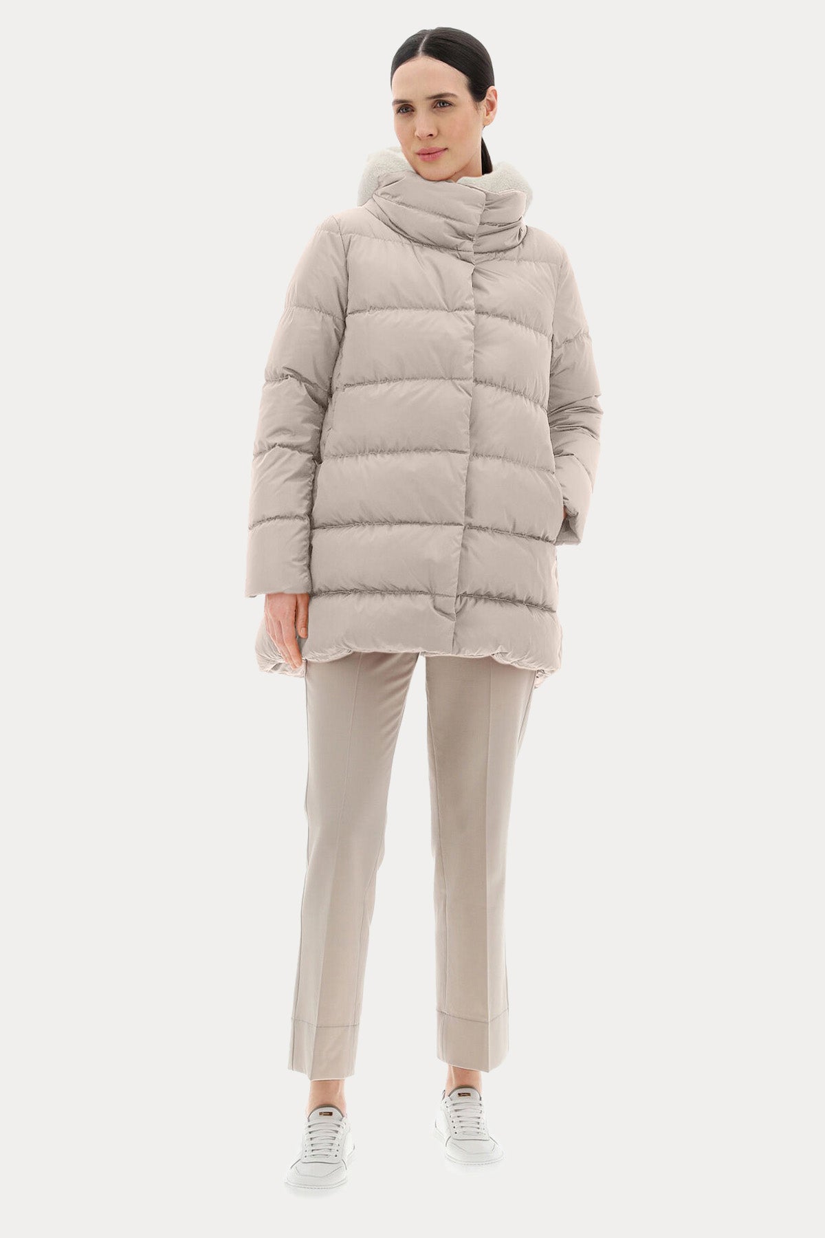 Herno Demonte Peluş İç Yelekli Kapüşonlu Puffer Mont-Libas Trendy Fashion Store