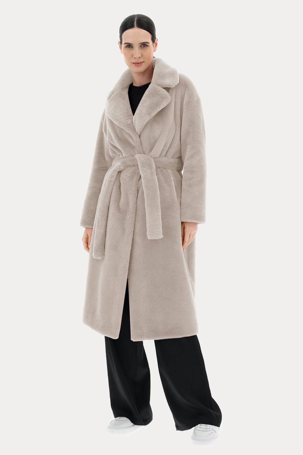 Herno Belden Kuşaklı Peluş Manto-Libas Trendy Fashion Store