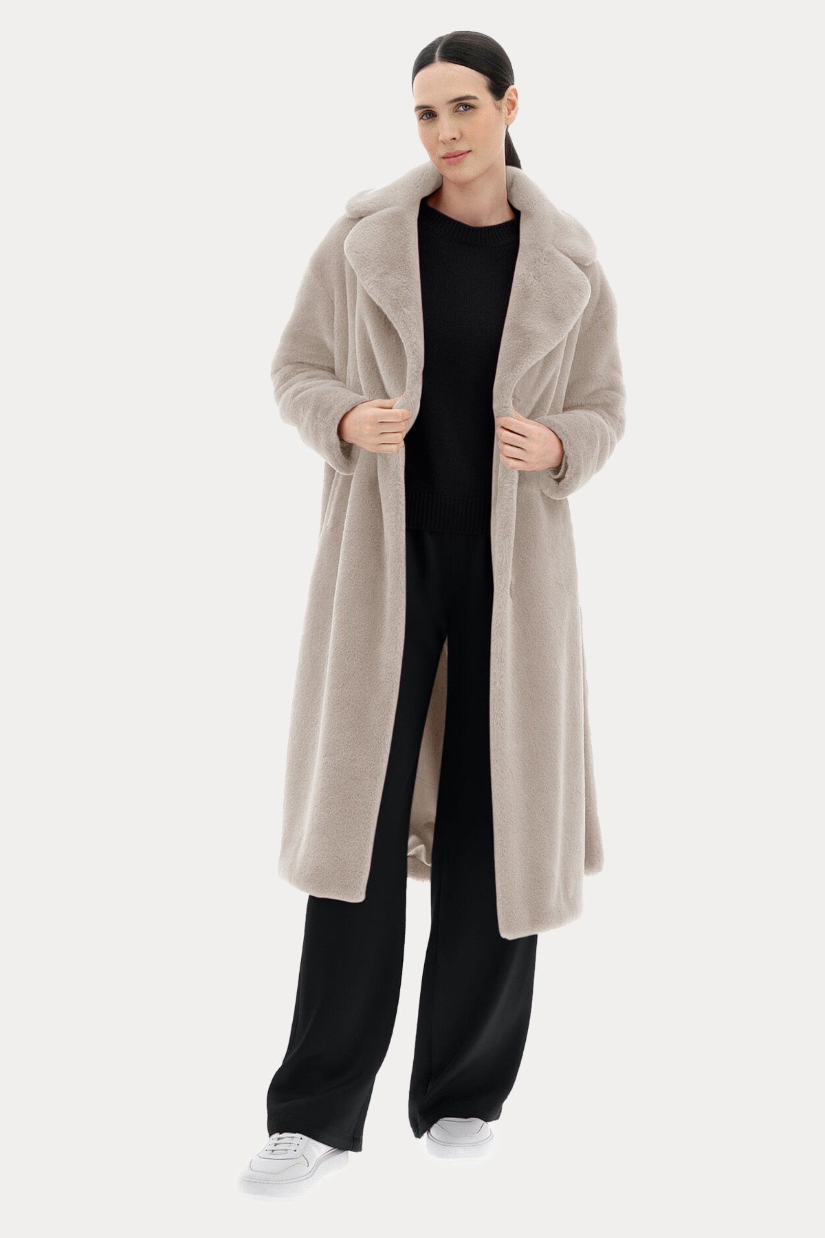 Herno Belden Kuşaklı Peluş Manto-Libas Trendy Fashion Store