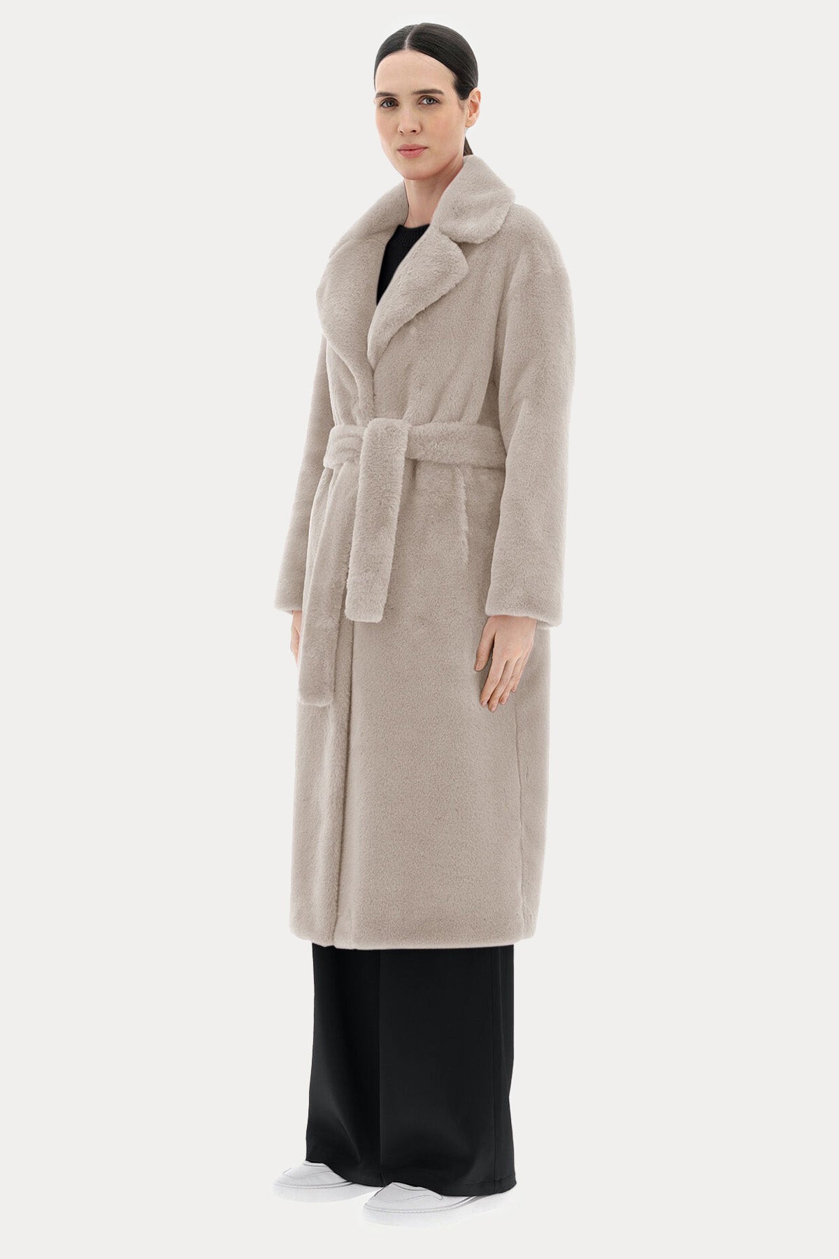 Herno Belden Kuşaklı Peluş Manto-Libas Trendy Fashion Store