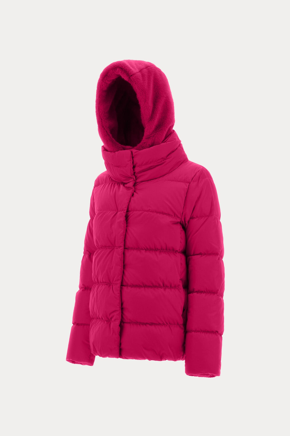 Herno Peluş Kapüşonlu Puffer Mont-Libas Trendy Fashion Store