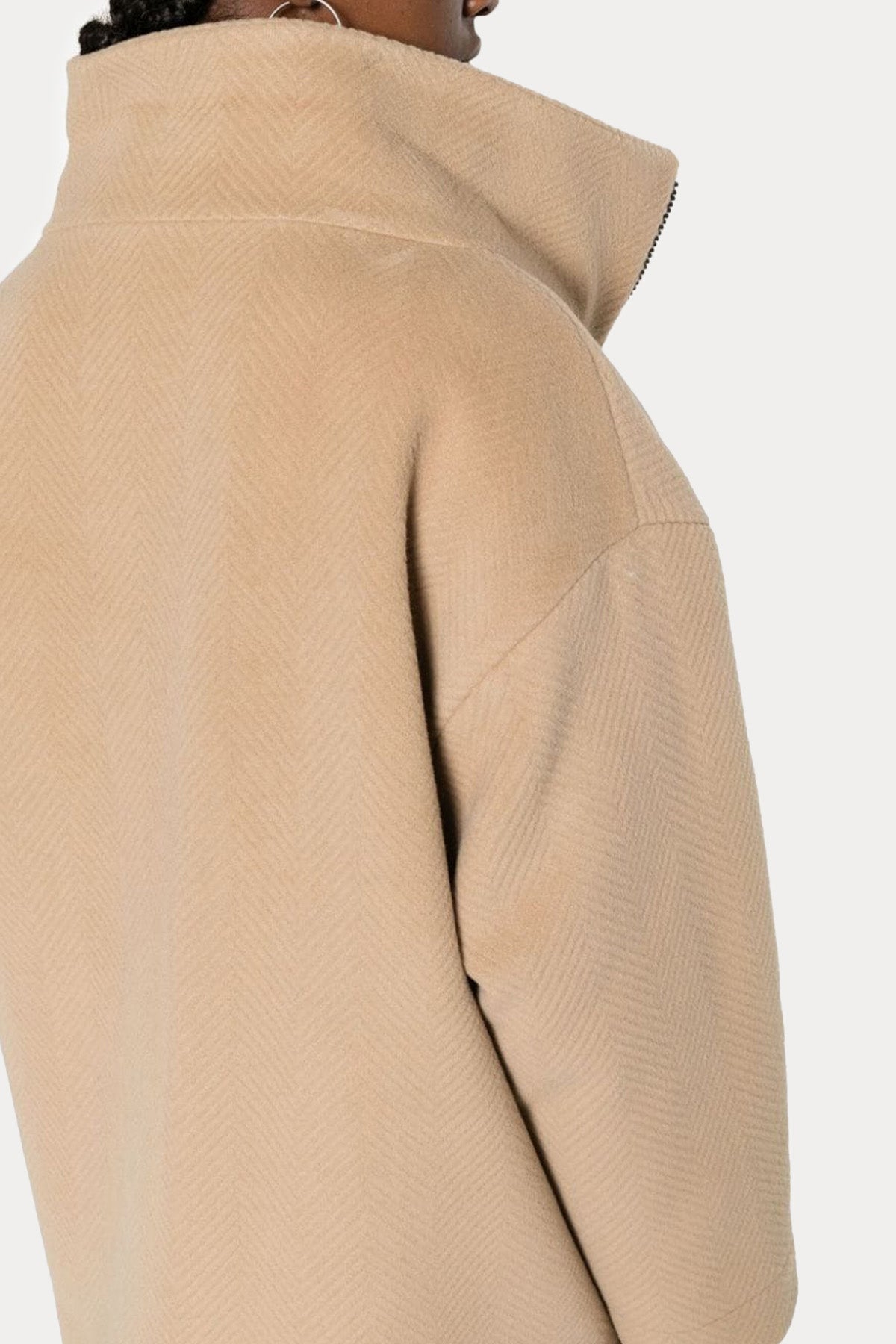 Herno Kapüşonlu Yün Balıksırtı Kaban-Libas Trendy Fashion Store