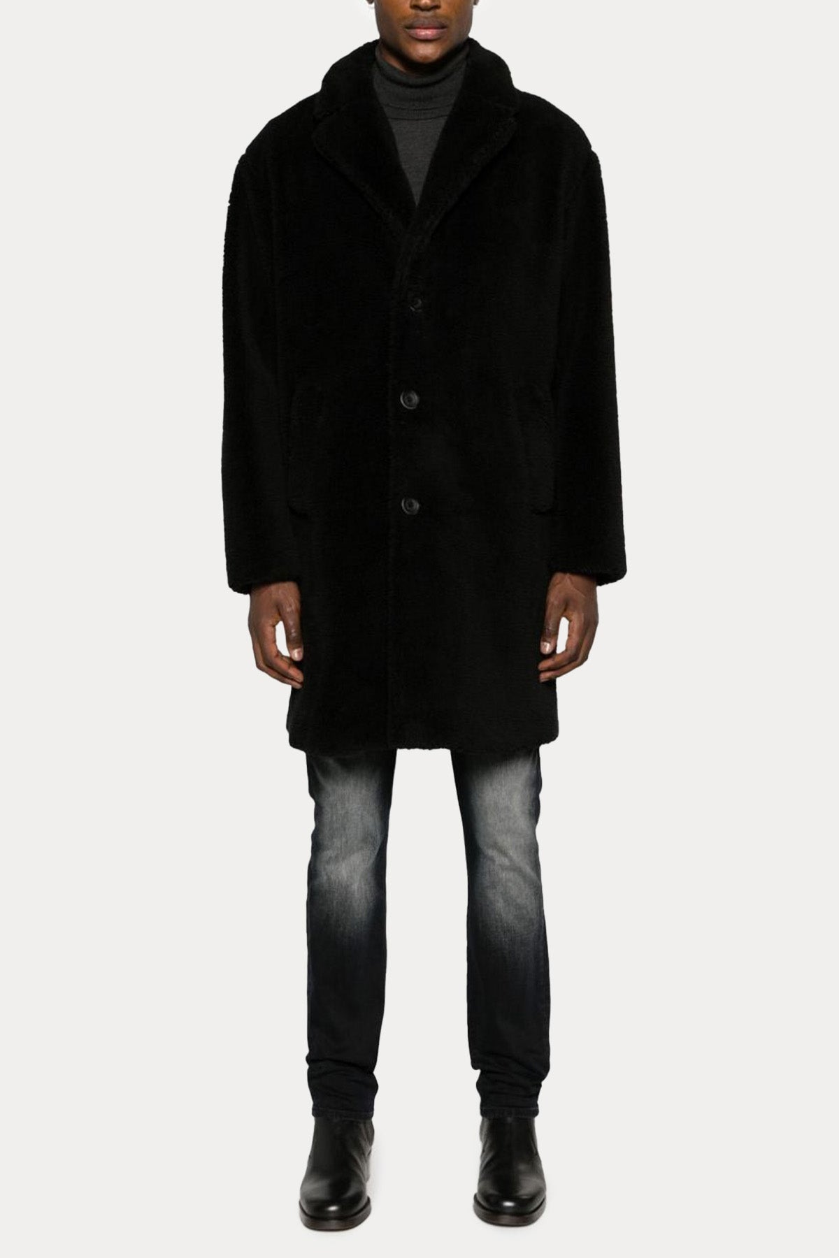 Herno Geniş Kesim Şal Yaka Peluş Kaban-Libas Trendy Fashion Store