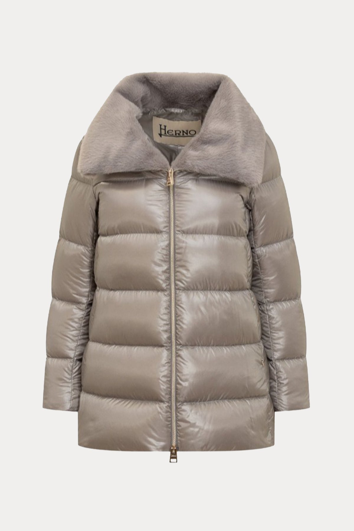 Herno Yakası Kürklü Puffer Mont-Libas Trendy Fashion Store