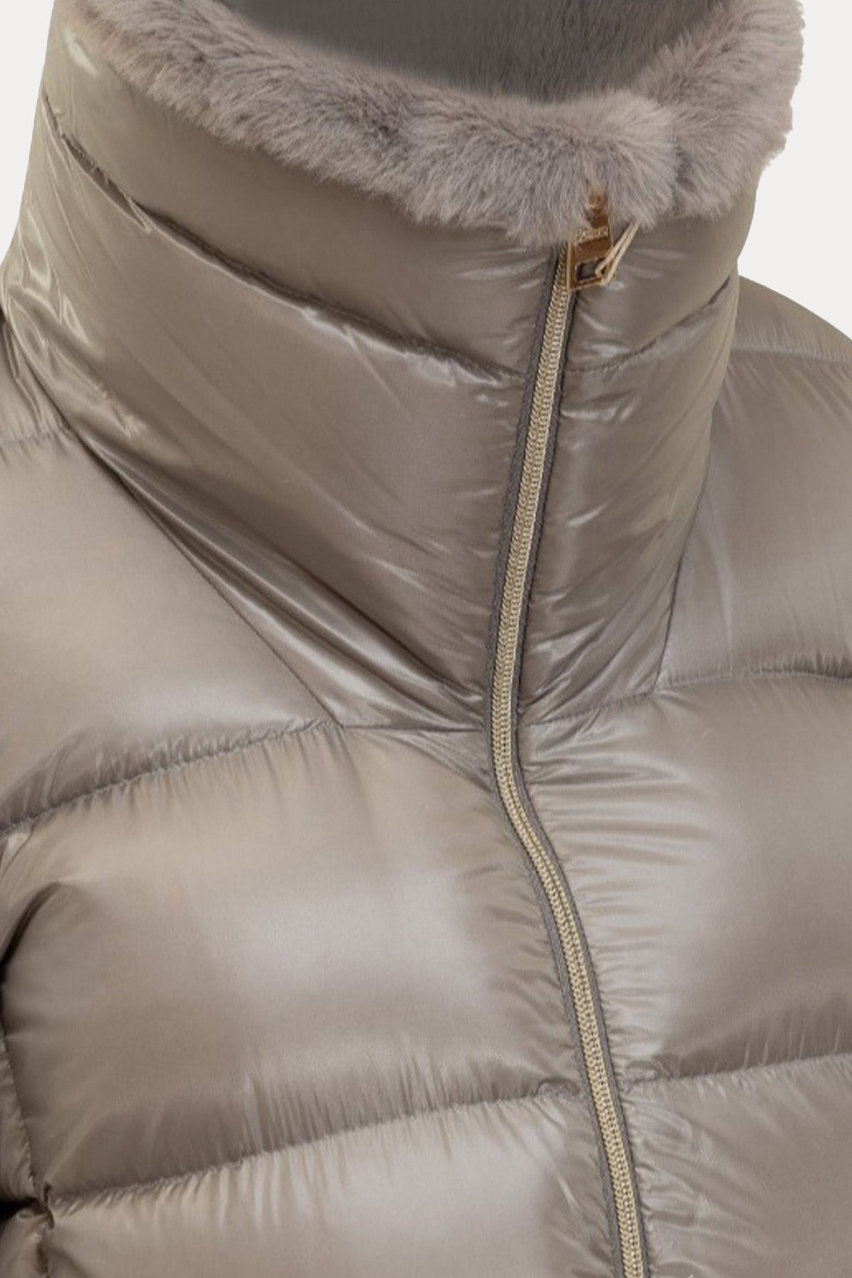 Herno Yakası Kürklü Puffer Mont-Libas Trendy Fashion Store