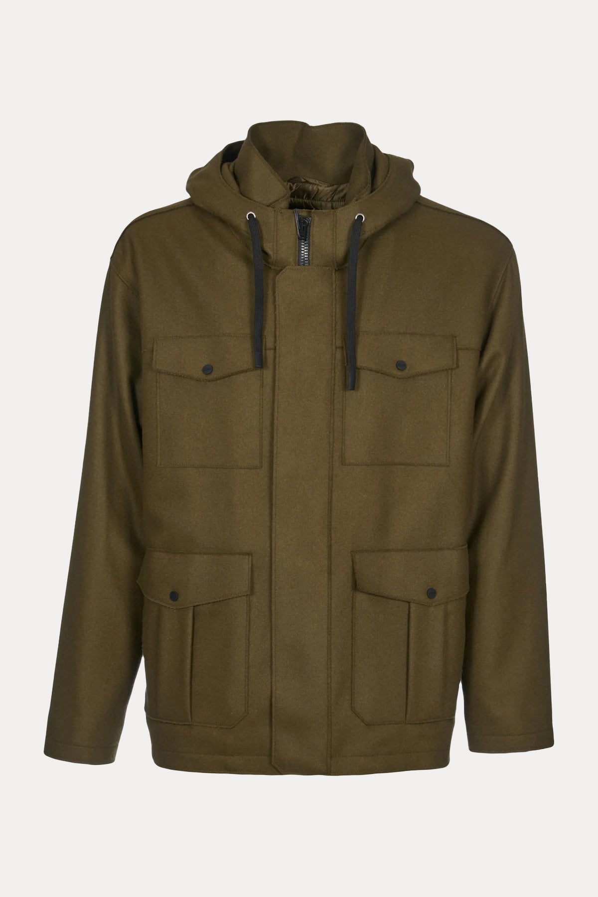 Herno Kapüşonlu Kısa Yün Kaban-Libas Trendy Fashion Store