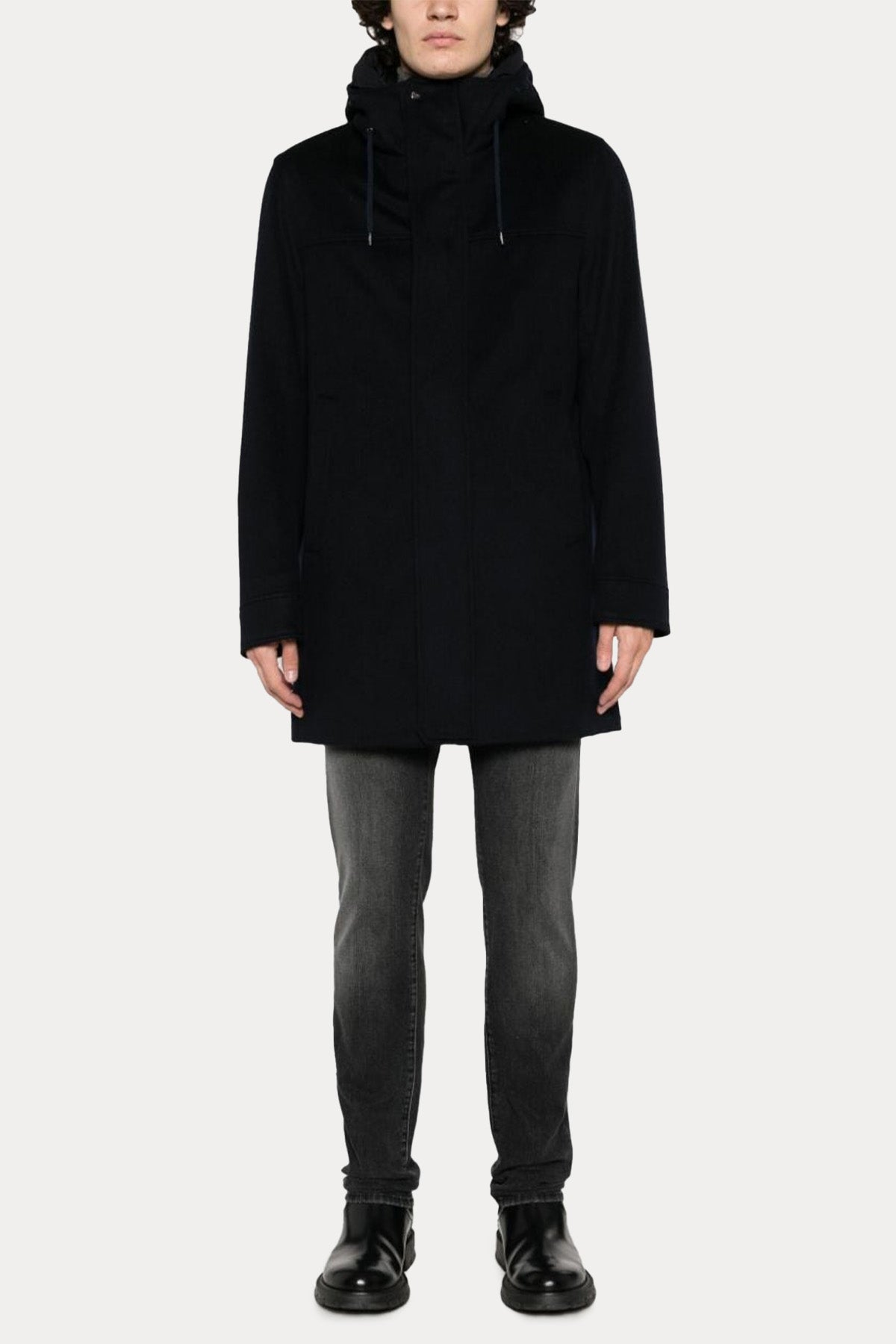 Herno Kapüşonlu Kaşmirli Yün Kaban-Libas Trendy Fashion Store