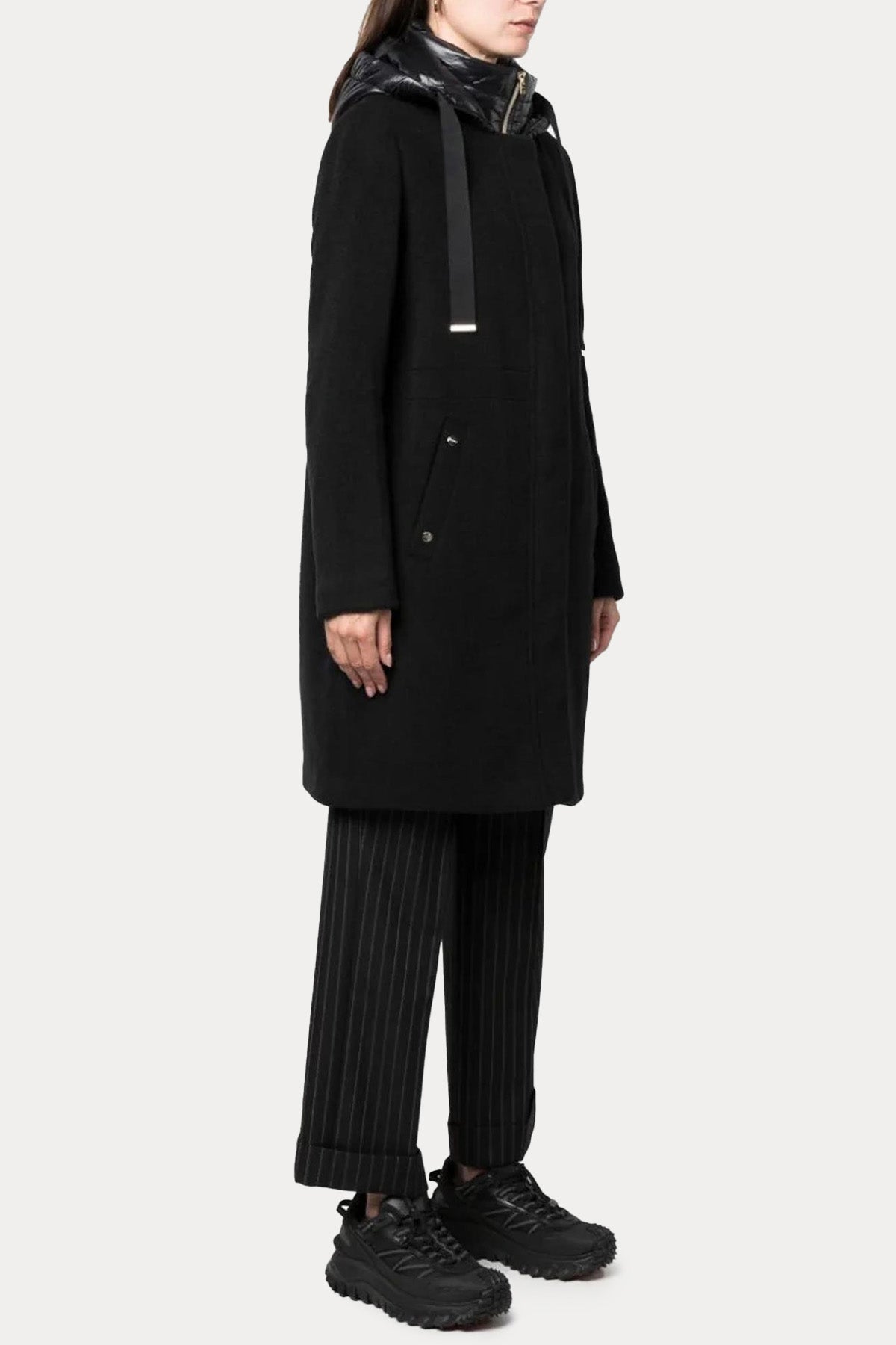 Herno Demonte Puffer İç Yelekli Kapüşonlu Yün Puffer Kaban-Libas Trendy Fashion Store