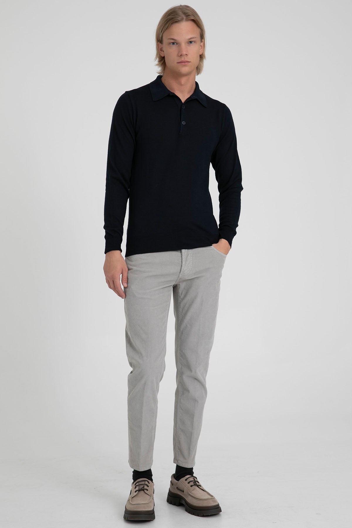 Fradi Polo Yaka Yün Triko-Libas Trendy Fashion Store