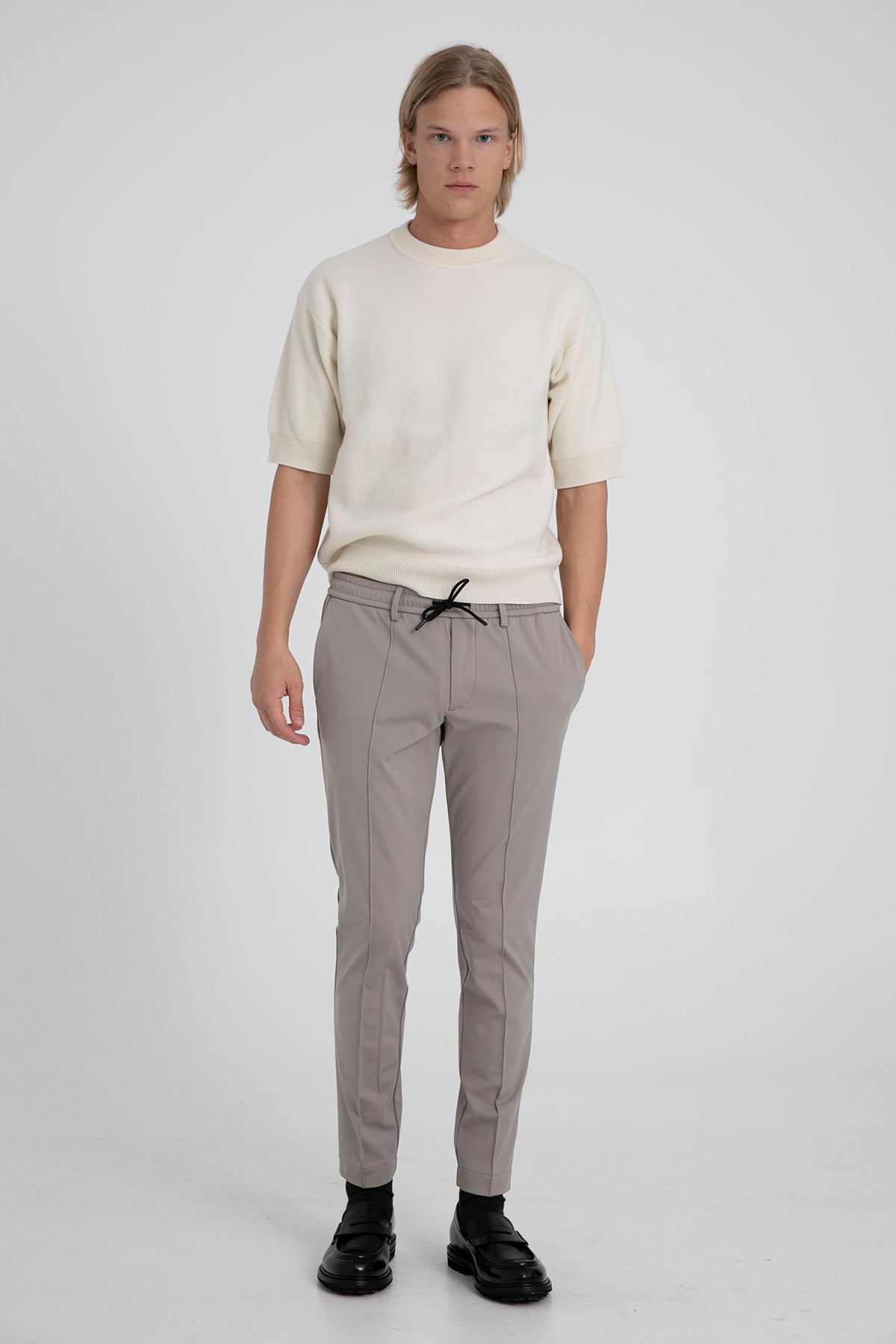 Fradi Beli Lastikli Slim Fit Jogger Pantolon-Libas Trendy Fashion Store