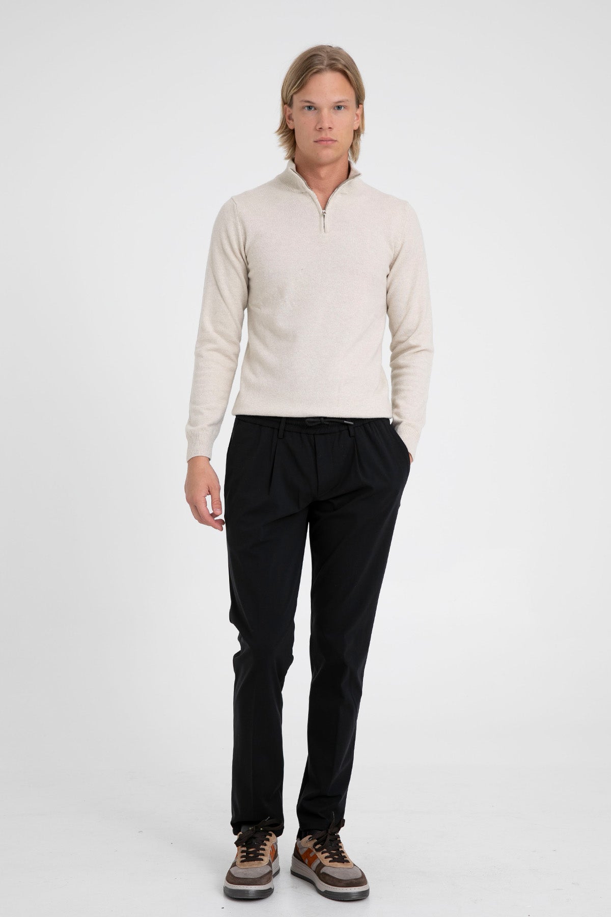 Fradi Beli Lastikli Slim Fit Jogger Pantolon-Libas Trendy Fashion Store