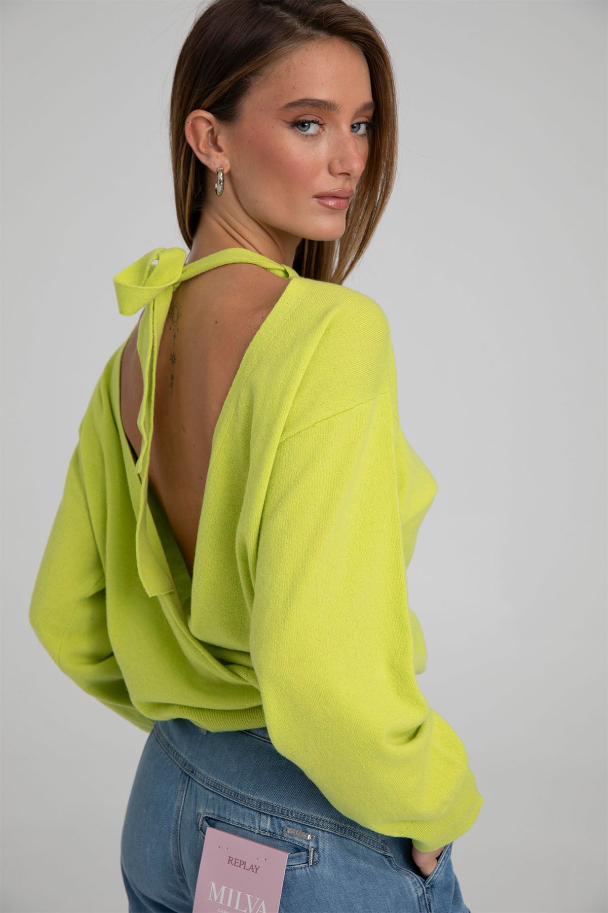 Semicouture Sırt Dekolteli Kaşmirli Yün Örgü Triko-Libas Trendy Fashion Store