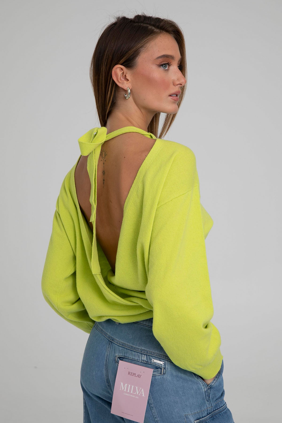 Semicouture Sırt Dekolteli Kaşmirli Yün Örgü Triko-Libas Trendy Fashion Store