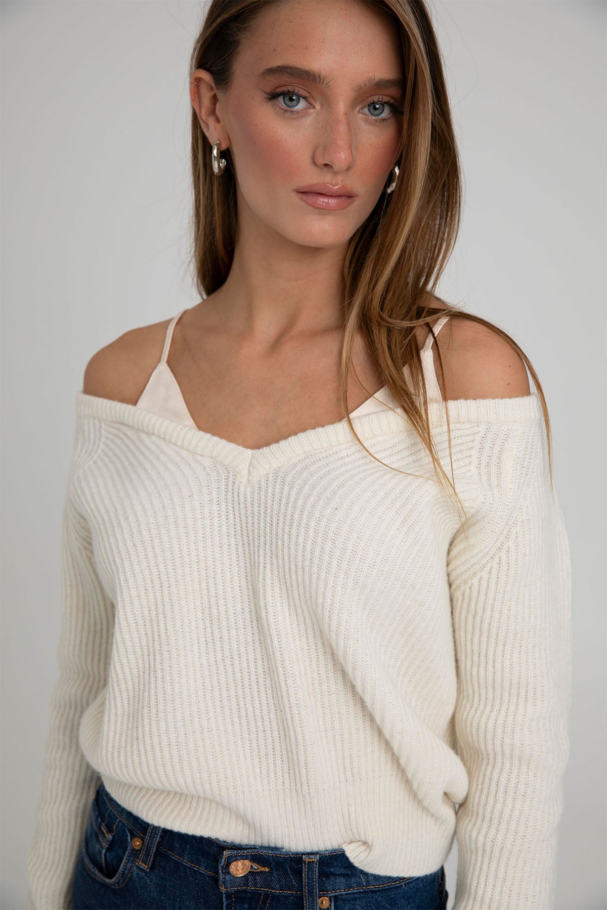 Semicouture Straplez Yaka Örgü Yün Triko-Libas Trendy Fashion Store