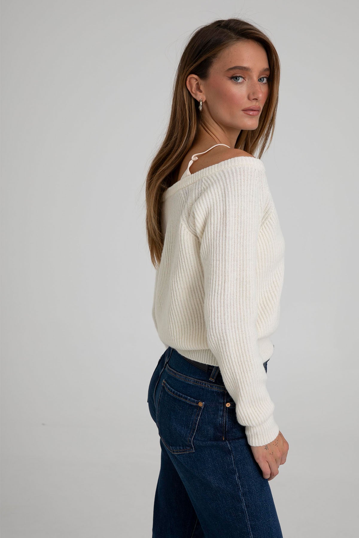 Semicouture Straplez Yaka Örgü Yün Triko-Libas Trendy Fashion Store