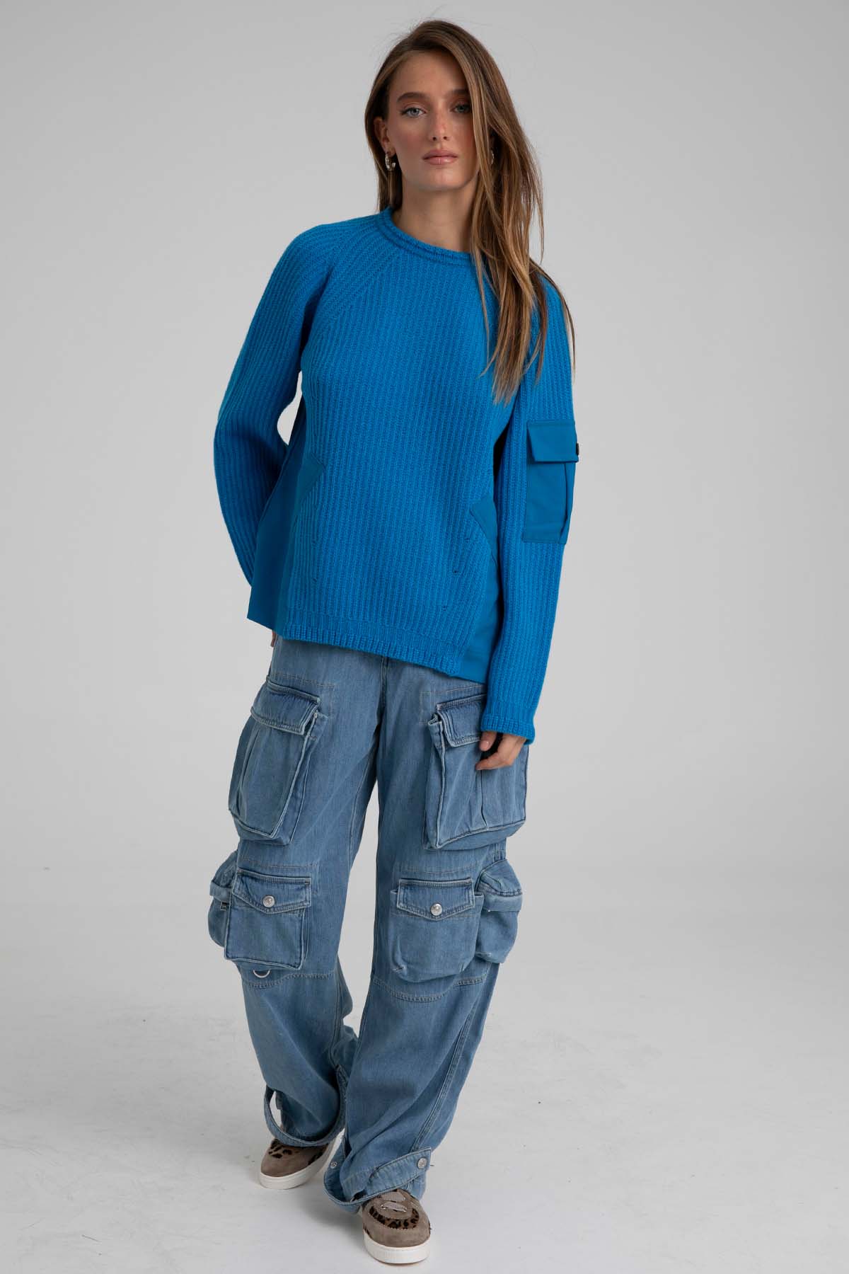 Semicouture Yuvarlak Yaka Örgü Yün Triko-Libas Trendy Fashion Store