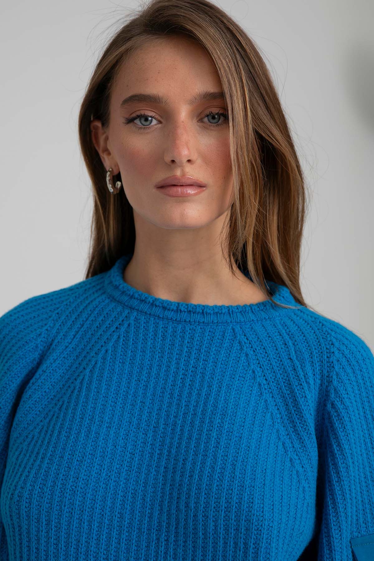 Semicouture Yuvarlak Yaka Örgü Yün Triko-Libas Trendy Fashion Store