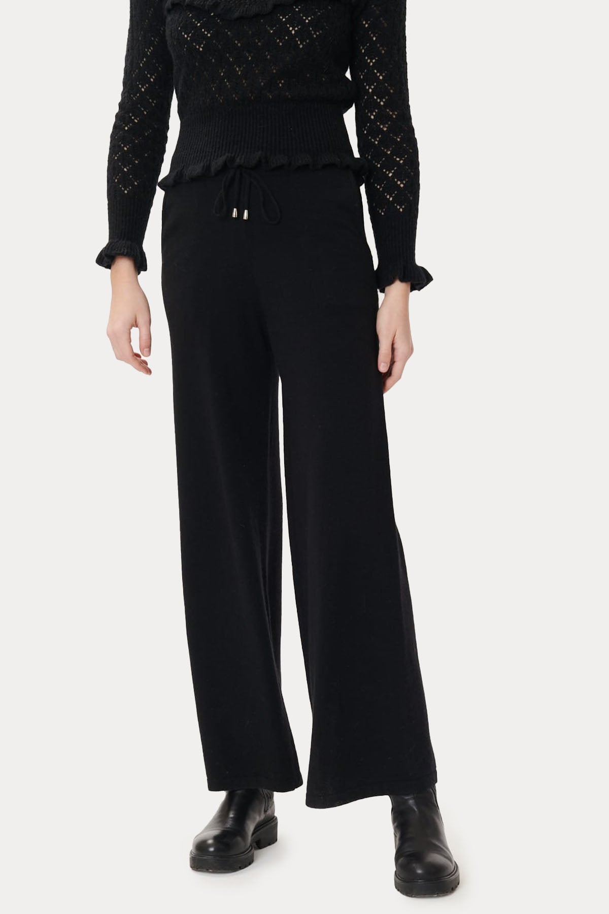 Rene Derhy Nastassia Beli Lastikli Örgü Pantolon-Libas Trendy Fashion Store