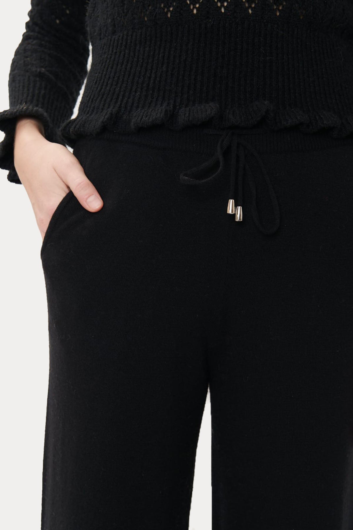 Rene Derhy Nastassia Beli Lastikli Örgü Pantolon-Libas Trendy Fashion Store