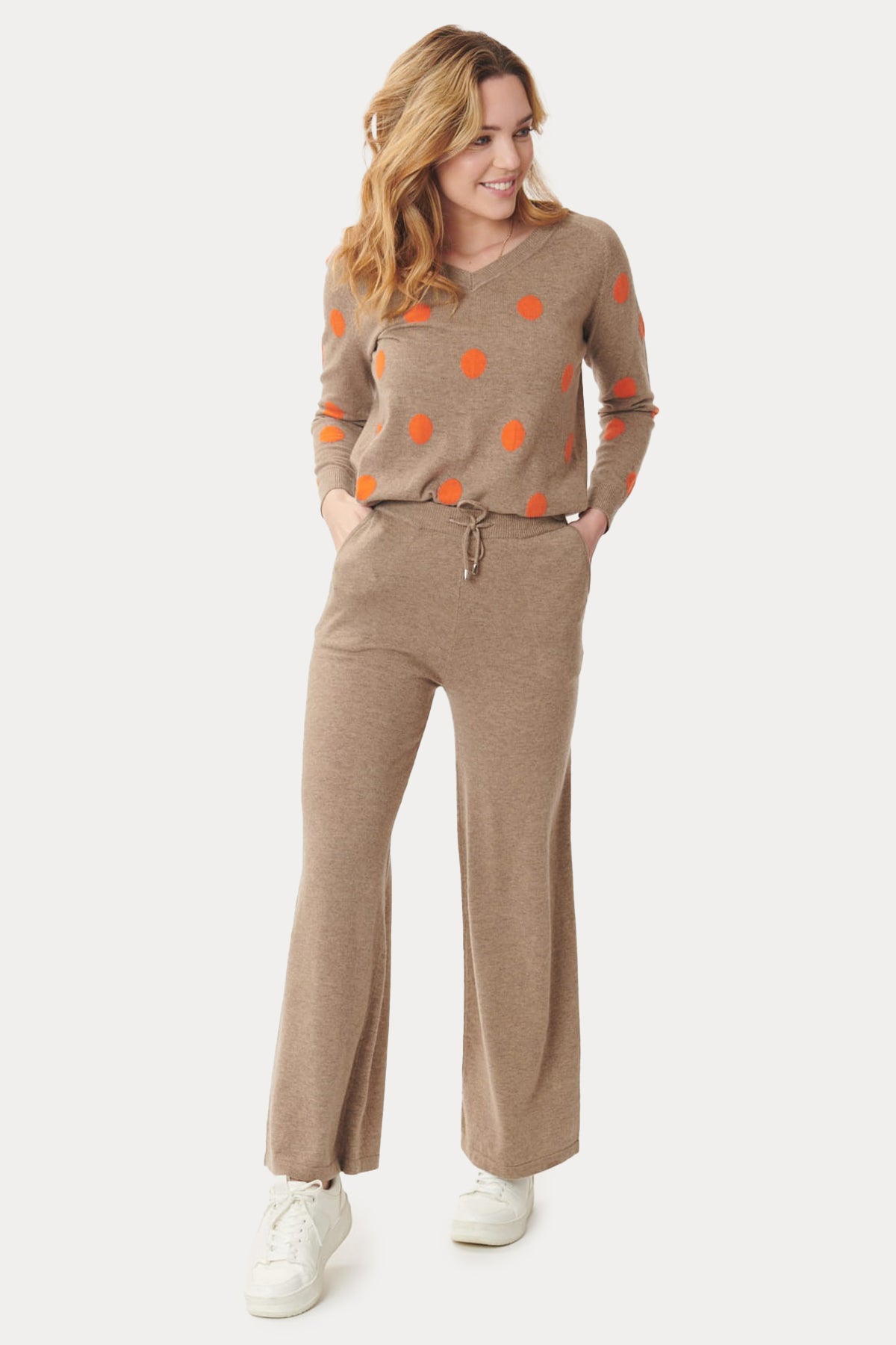 Rene Derhy Nastassia Beli Lastikli Yün Örgü Pantolon-Libas Trendy Fashion Store