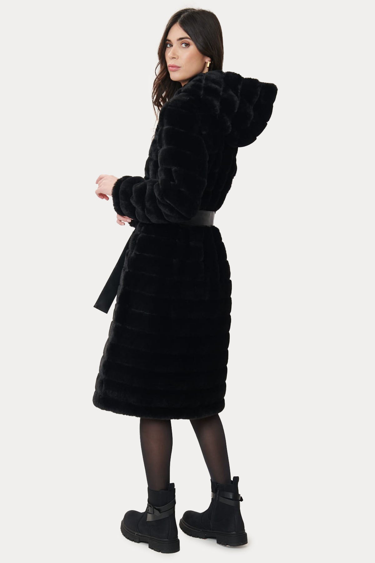 Rene Derhy Catherine Kapüşonlu Peluş Manto-Libas Trendy Fashion Store