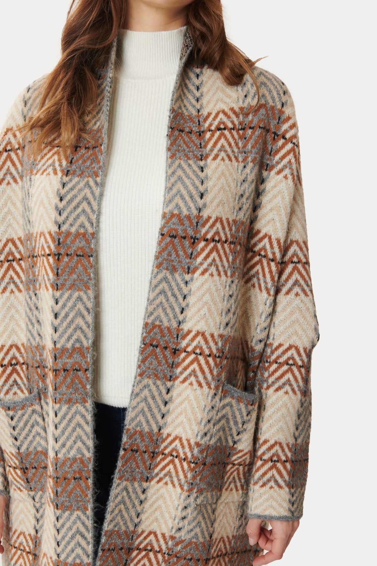 Rene Derhy Lily Ekoseli Örgü Triko Ceket-Libas Trendy Fashion Store