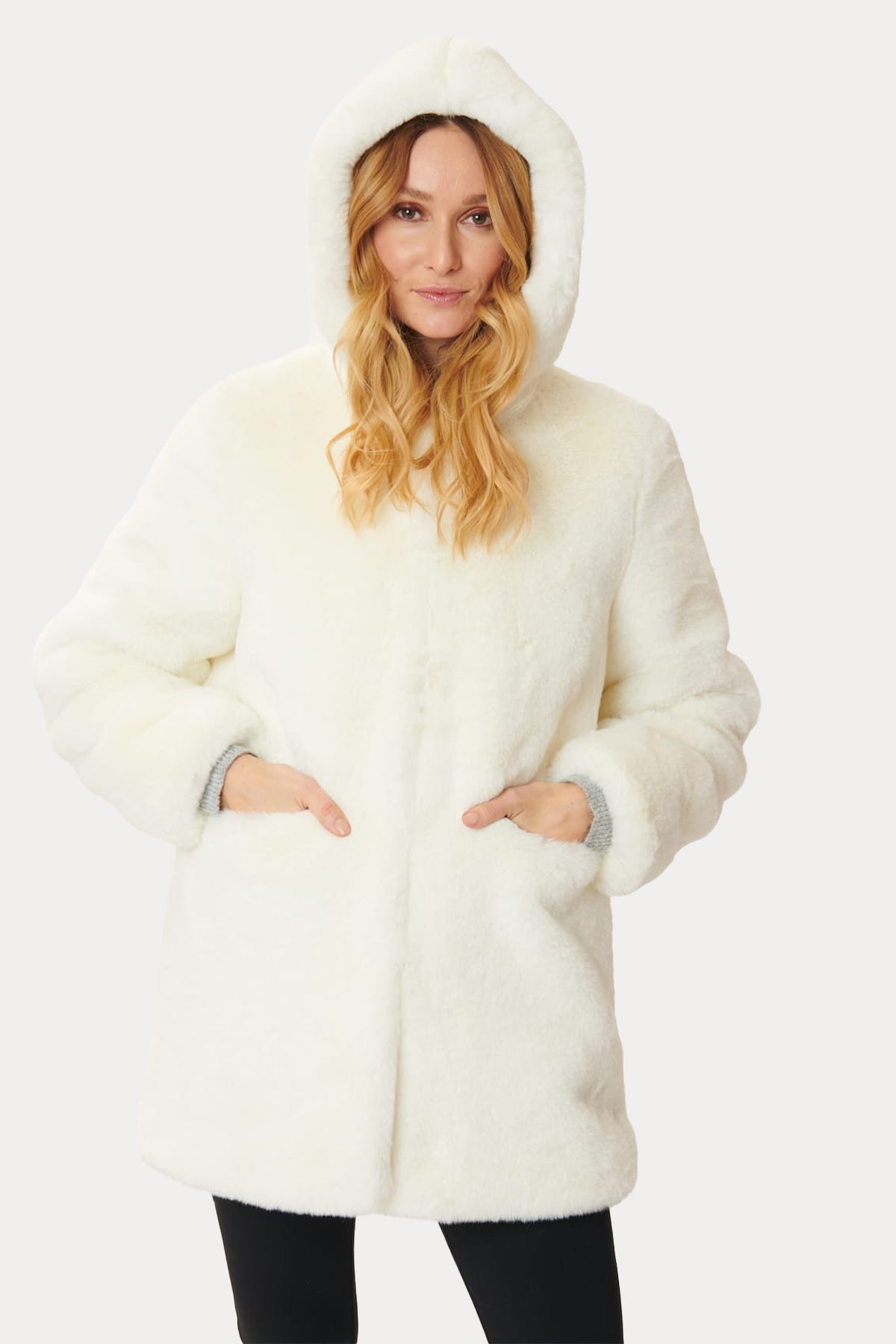 Rene Derhy Carly Kapüşonlu Peluş Manto-Libas Trendy Fashion Store