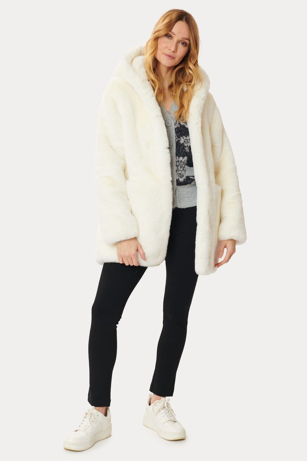 Rene Derhy Carly Kapüşonlu Peluş Manto-Libas Trendy Fashion Store