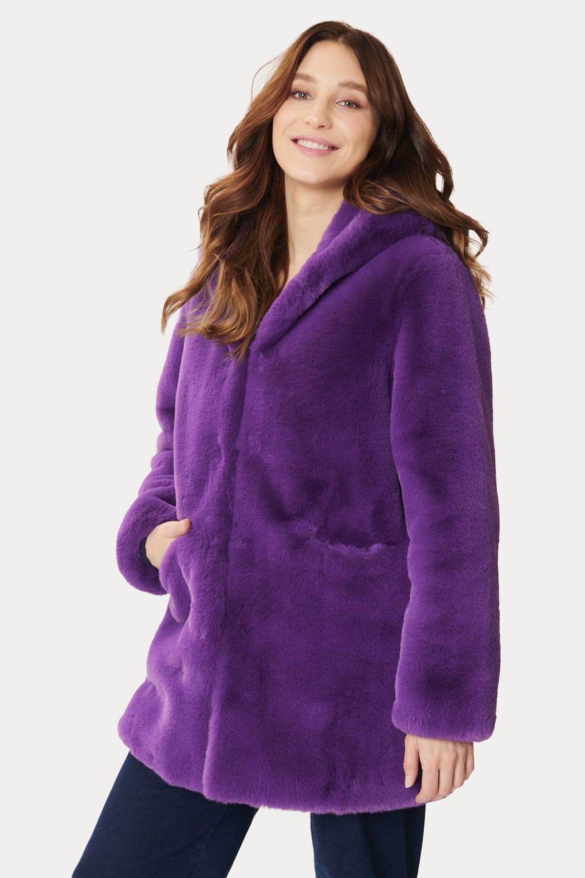 Rene Derhy Carly Kapüşonlu Peluş Manto-Libas Trendy Fashion Store