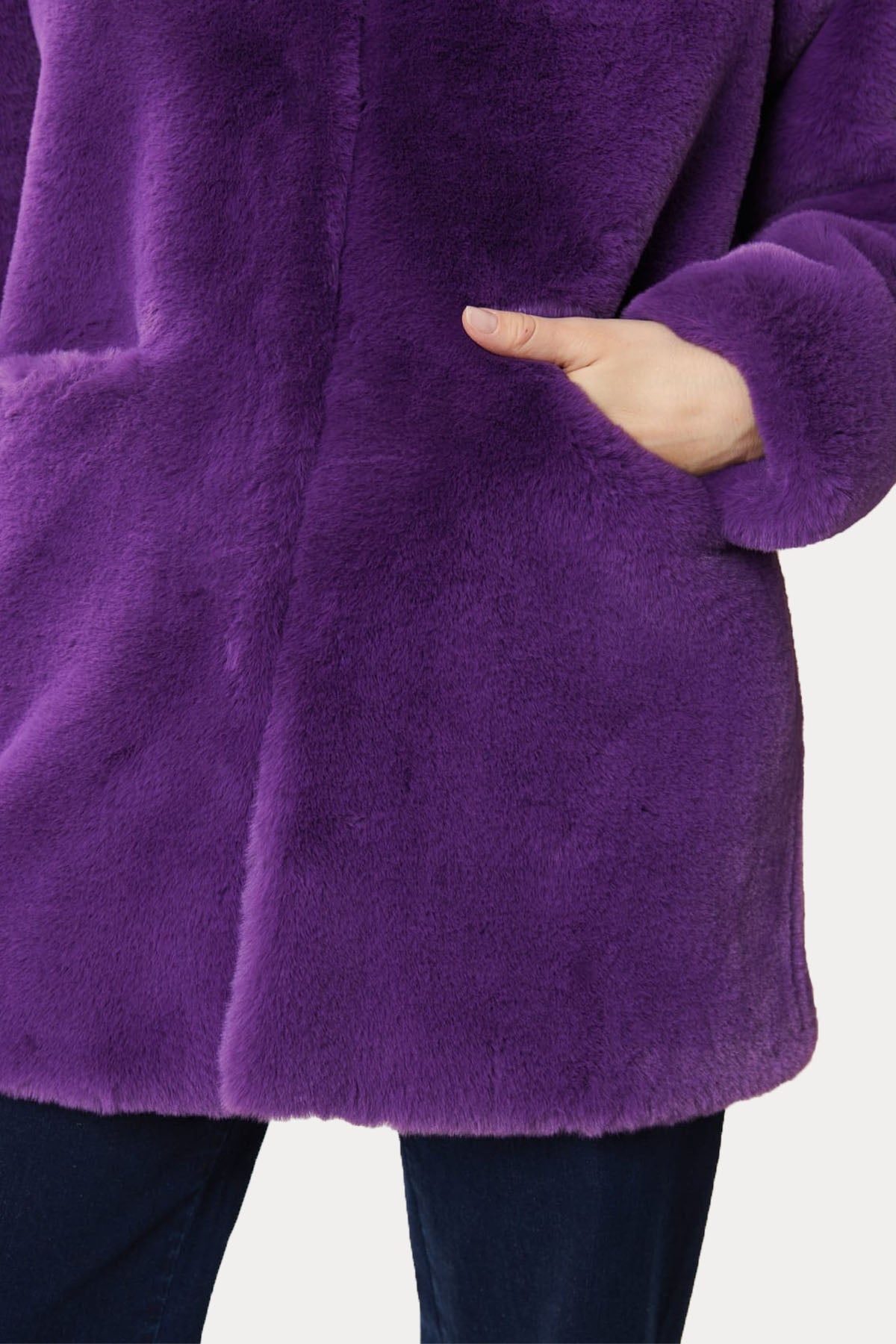 Rene Derhy Carly Kapüşonlu Peluş Manto-Libas Trendy Fashion Store