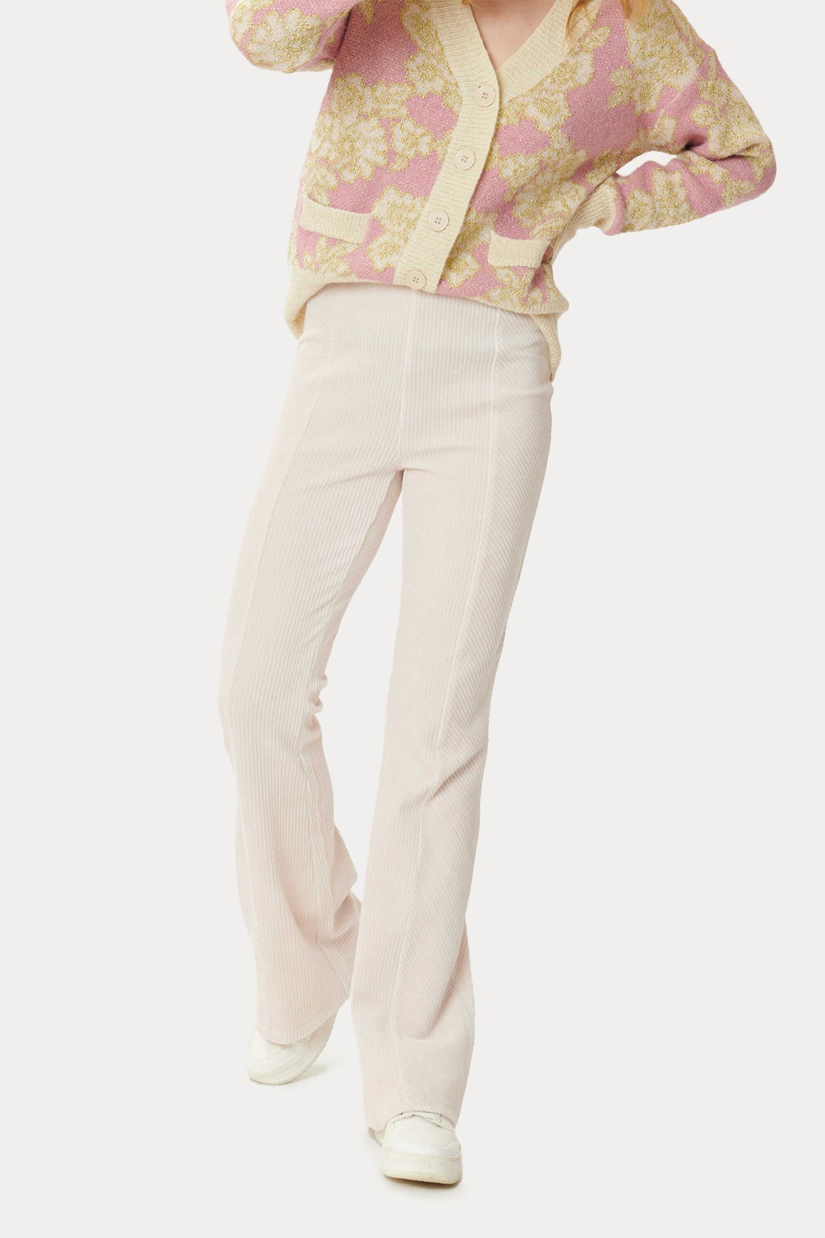 Rene Derhy Nancy Yüksek Bel Streç Fitilli Kadife Pantolon-Libas Trendy Fashion Store