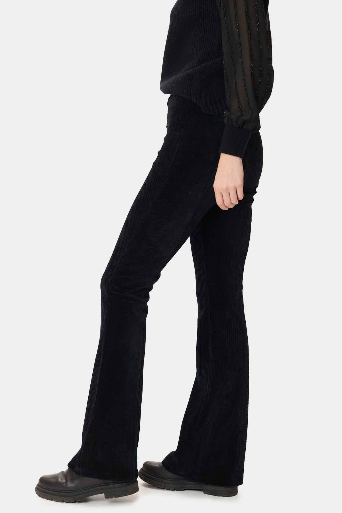 Rene Derhy Nancy Yüksek Bel Streç Fitilli Kadife Pantolon-Libas Trendy Fashion Store