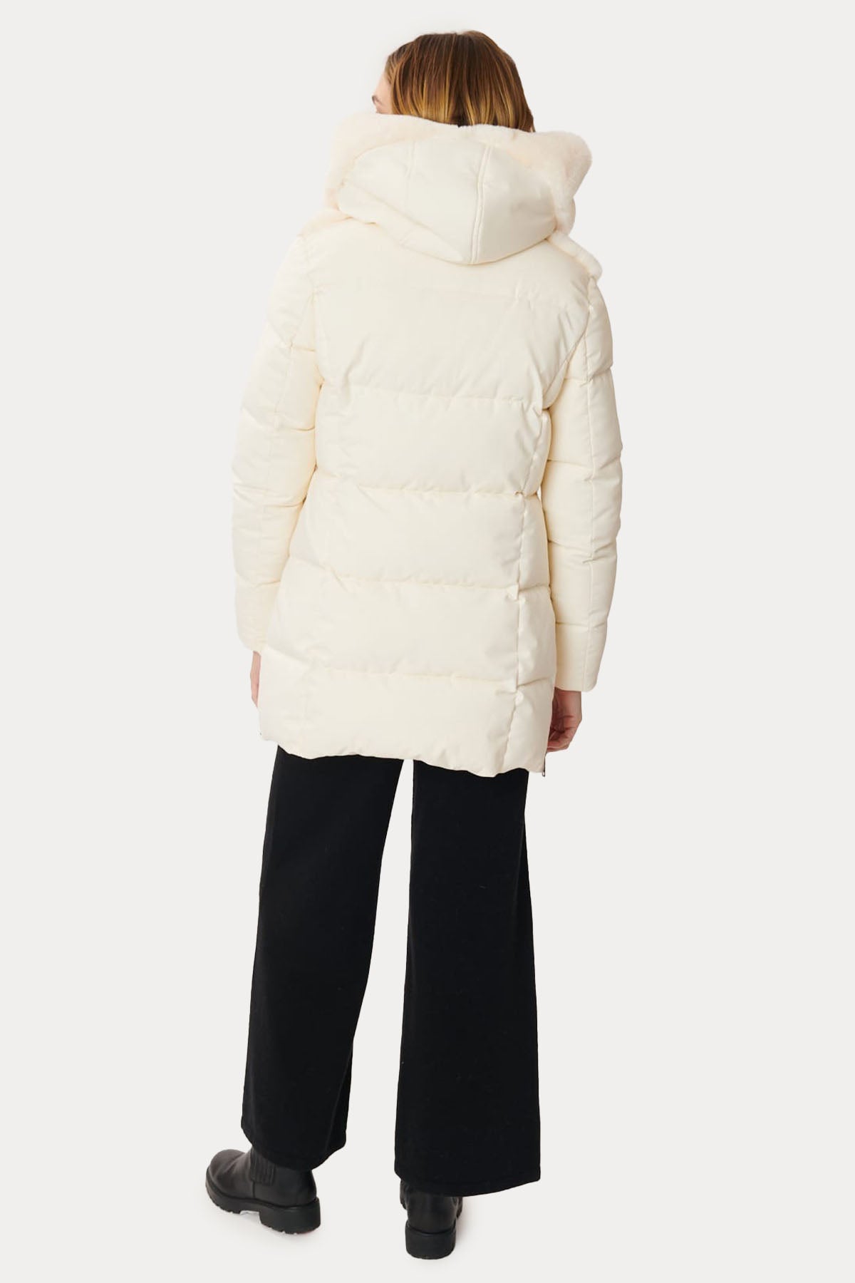 Rene Derhy Flore Kapüşonlu Peluş Detaylı Puffer Mont-Libas Trendy Fashion Store