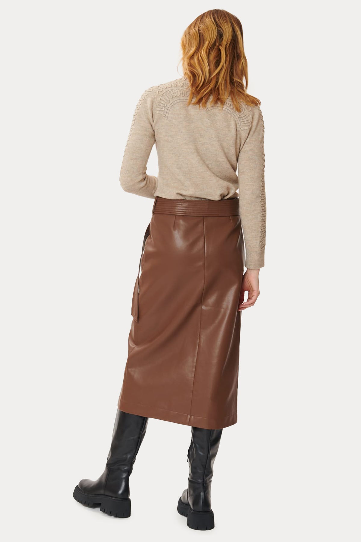 Rene Derhy Eglantine Midi Deri Etek-Libas Trendy Fashion Store