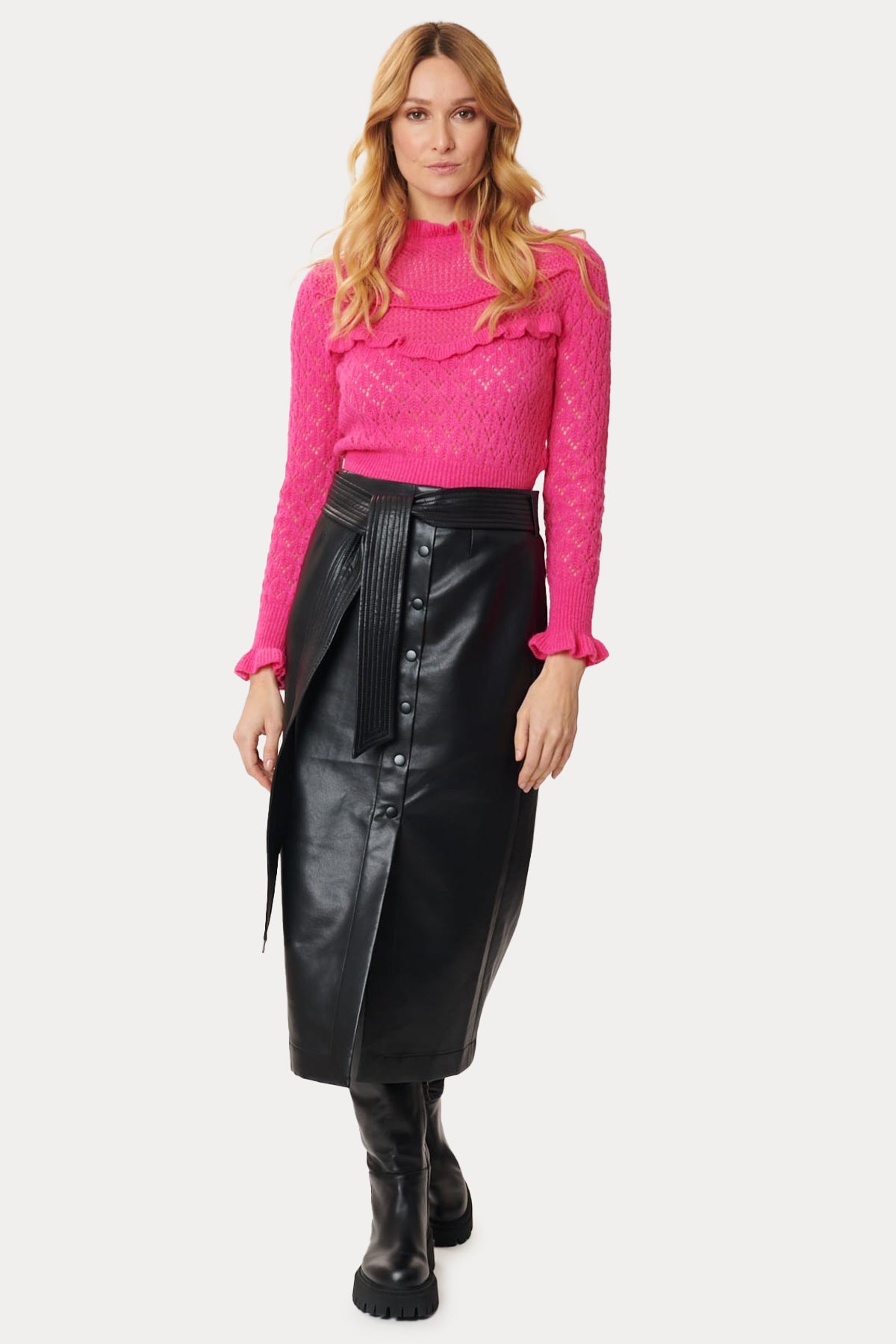 Rene Derhy Eglantine Midi Deri Etek-Libas Trendy Fashion Store