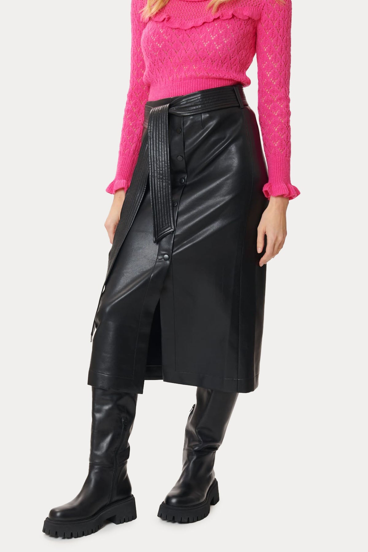 Rene Derhy Eglantine Midi Deri Etek-Libas Trendy Fashion Store