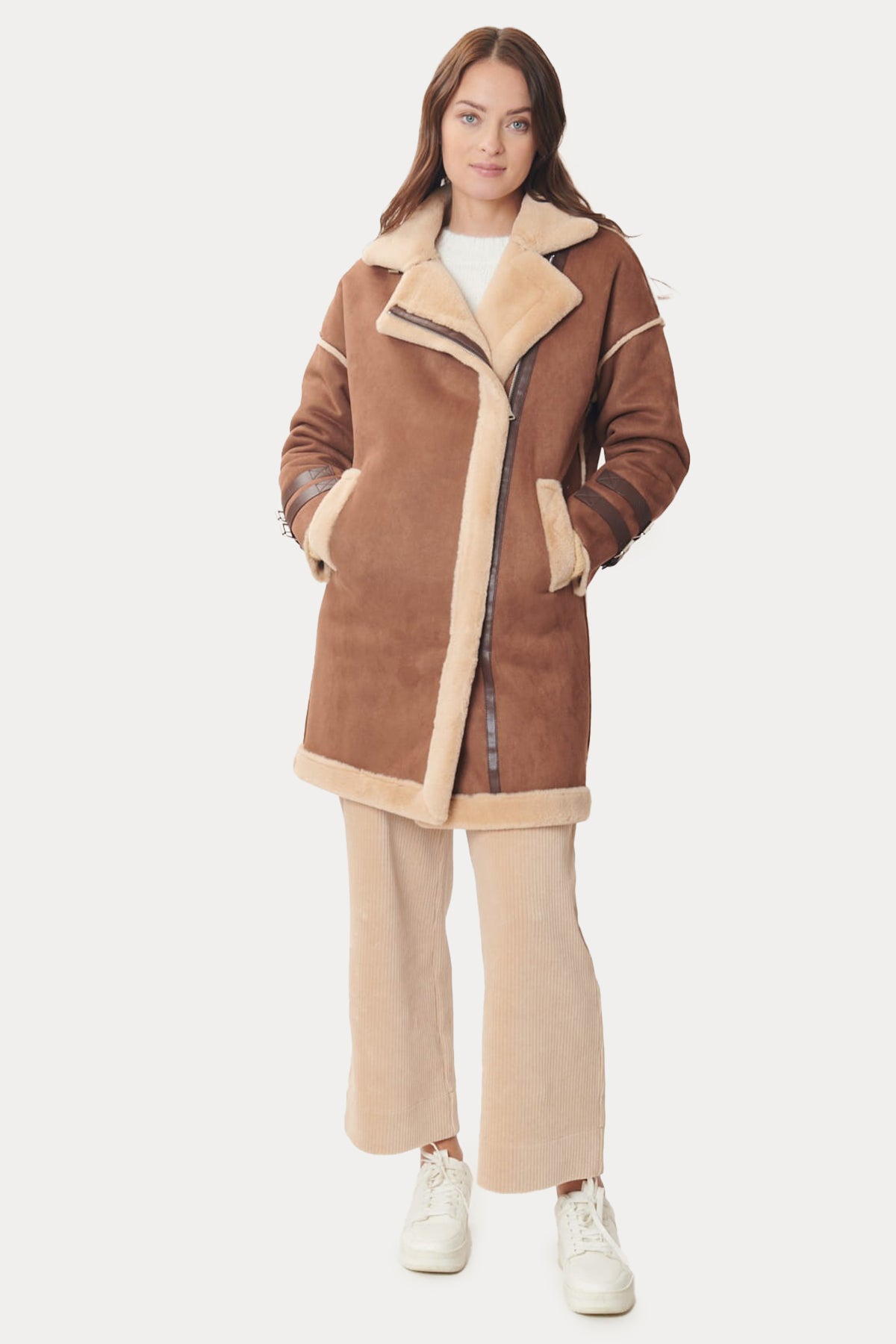 Rene Derhy Cilla Kürklü Shearling Manto-Libas Trendy Fashion Store