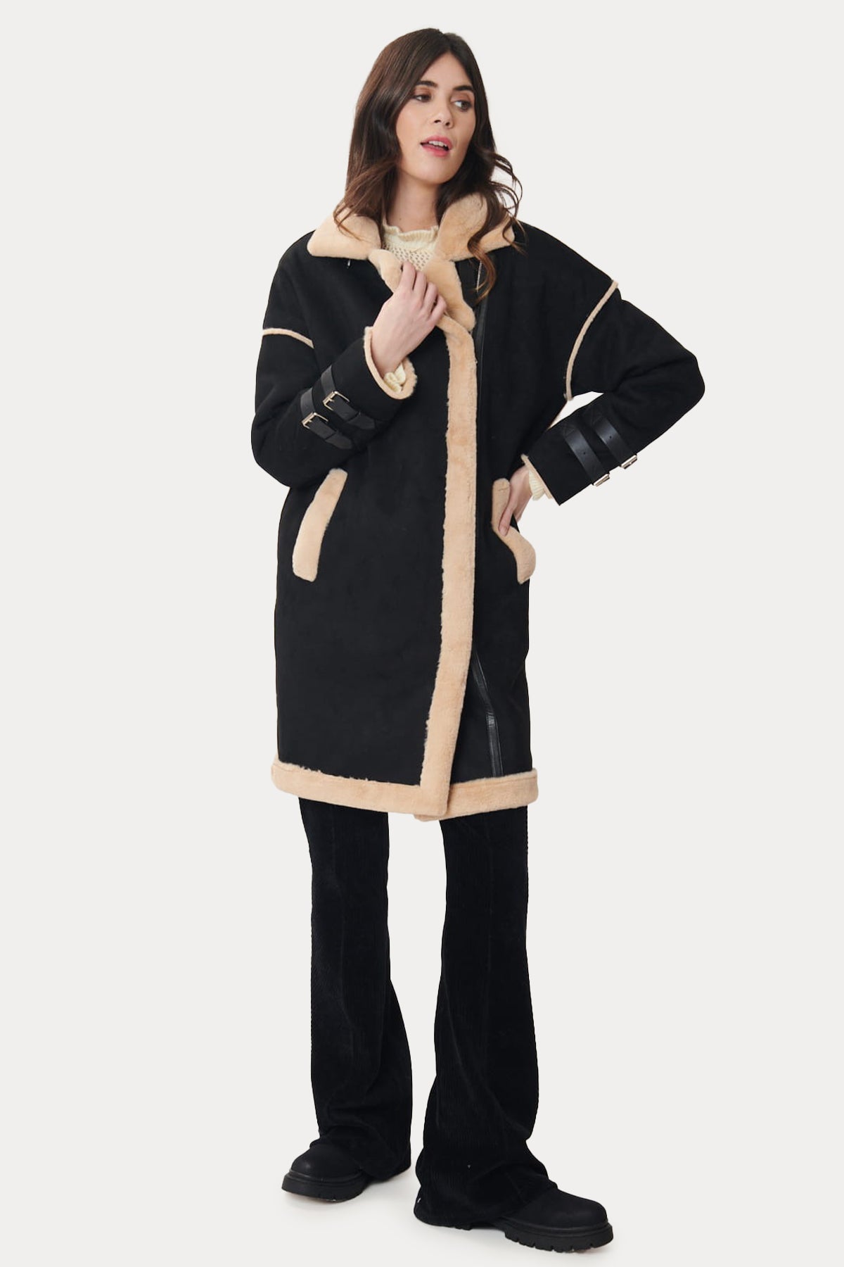 Rene Derhy Cilla Shearling Manto-Libas Trendy Fashion Store