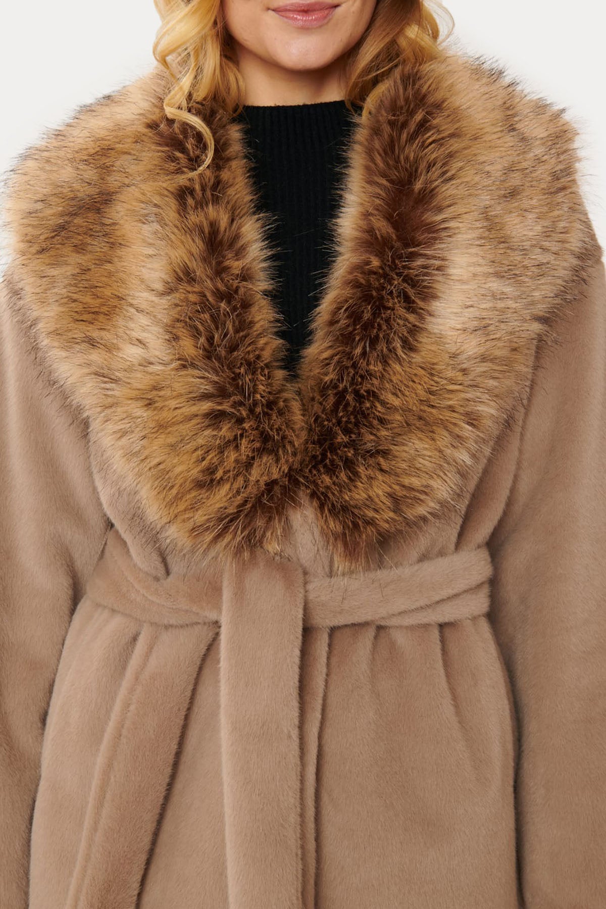 Rene Derhy Capucine Kürklü Yaka Peluş Kaban-Libas Trendy Fashion Store