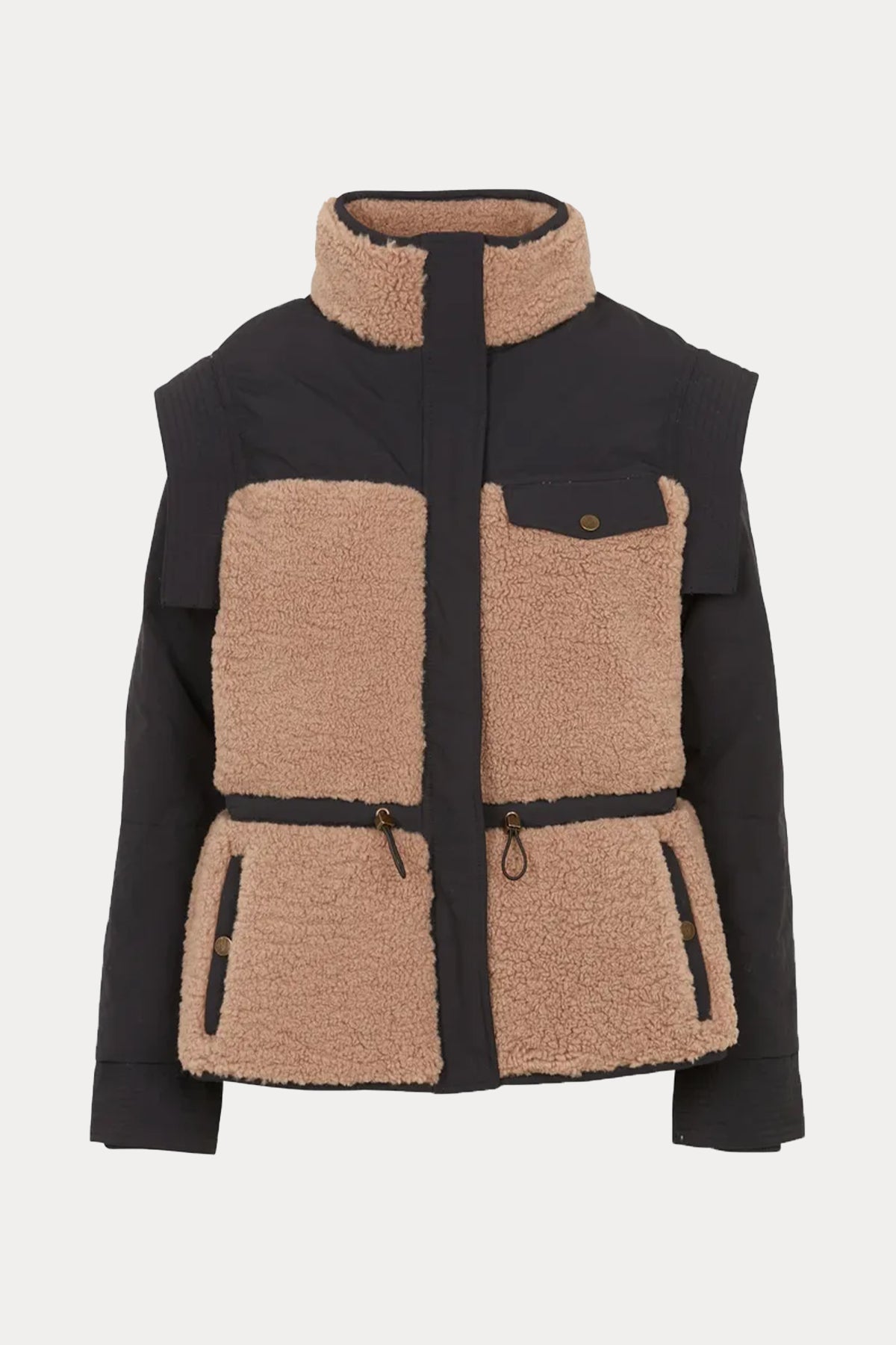 Berenice Mariana Peluş Detaylı Dik Yaka Puffer Mont-Libas Trendy Fashion Store