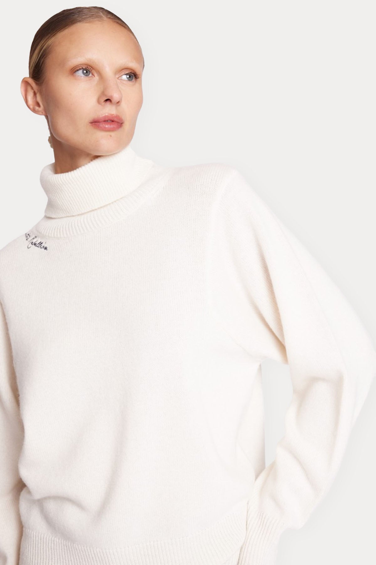 Berenice Axea Sırtta Kanat Desenli Balıkçı Yaka Kaşmirli Örgü Yün Triko-Libas Trendy Fashion Store