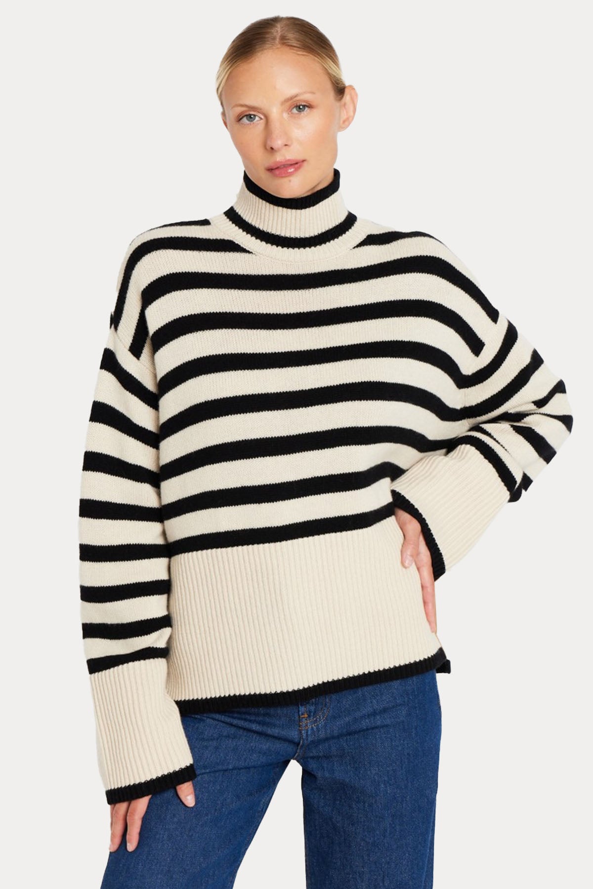 Berenice Aqua Geniş Kesim Balıkçı Yaka Örgü Yün Triko-Libas Trendy Fashion Store