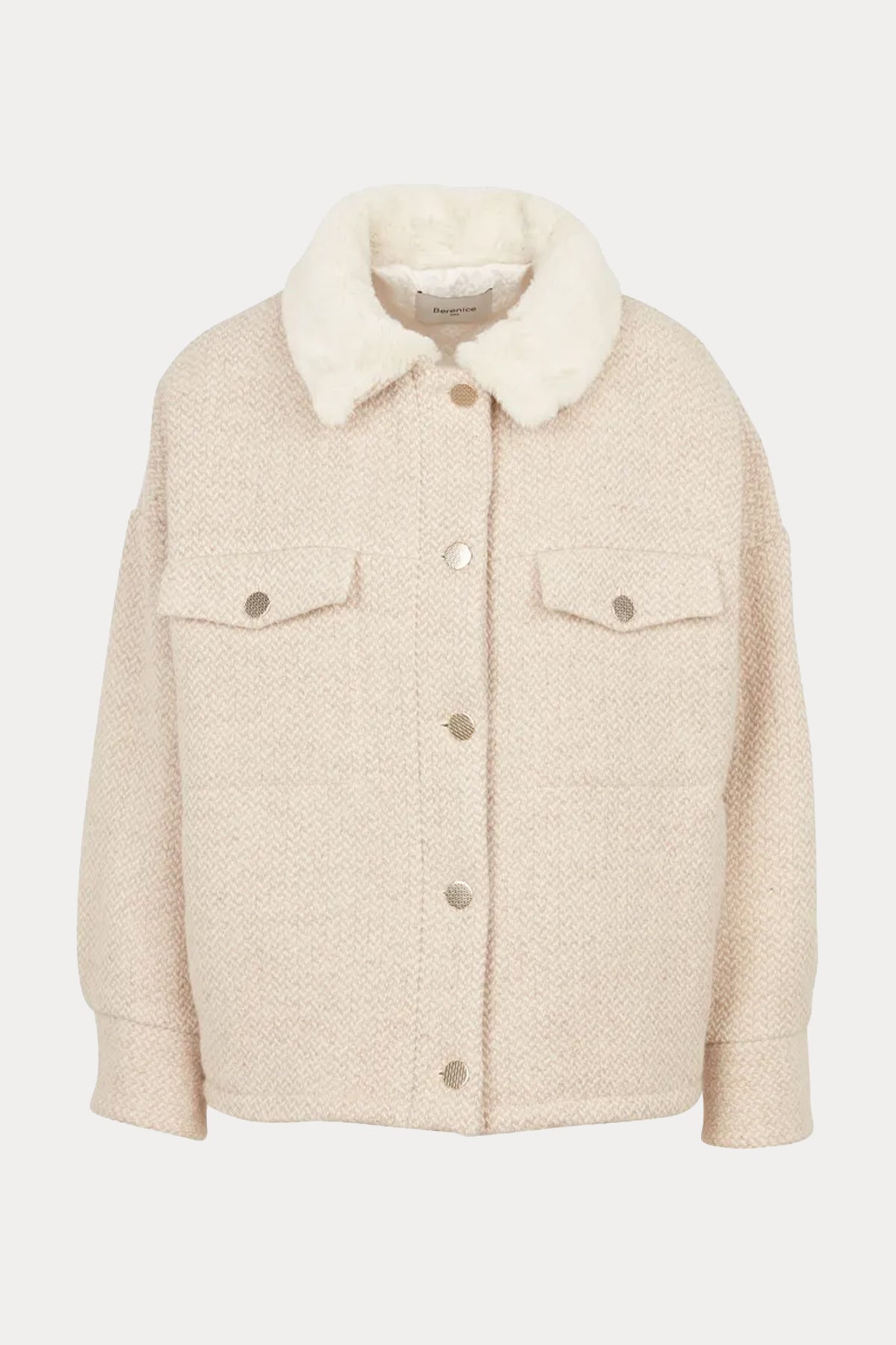 Berenice Miranda Yakası Kürklü Yün Ceket-Libas Trendy Fashion Store