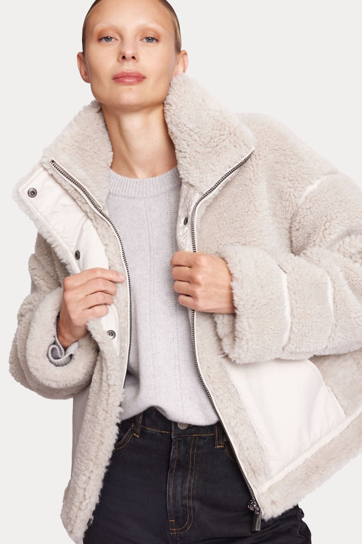 Berenice Maylan Dik Yaka Peluş Mont-Libas Trendy Fashion Store