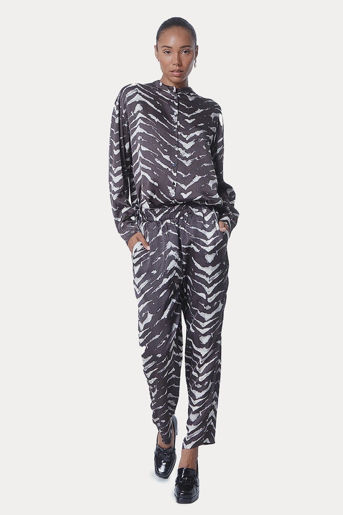 Bsb Beli Lastikli Desenli Pantolon-Libas Trendy Fashion Store