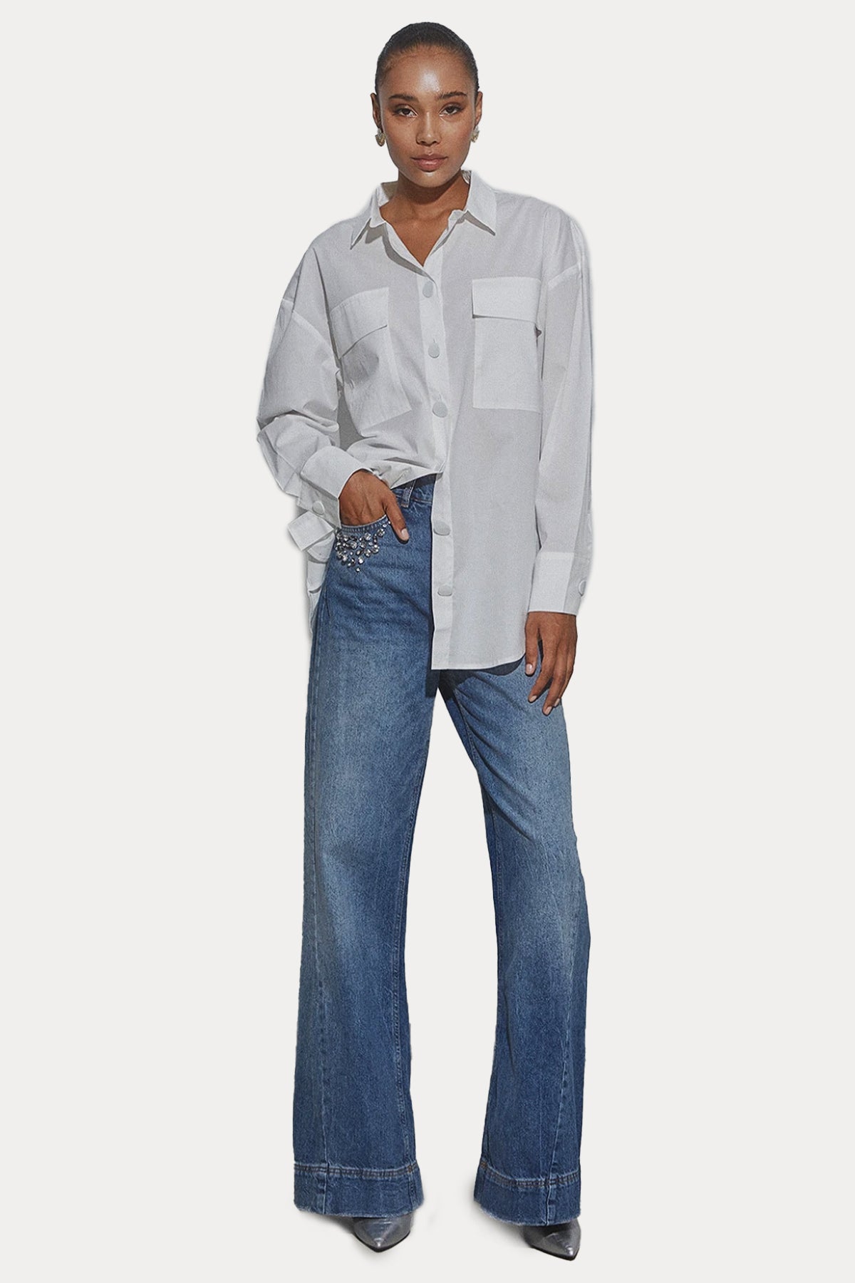 Bsb Geniş Kesim Cepli Gömlek-Libas Trendy Fashion Store